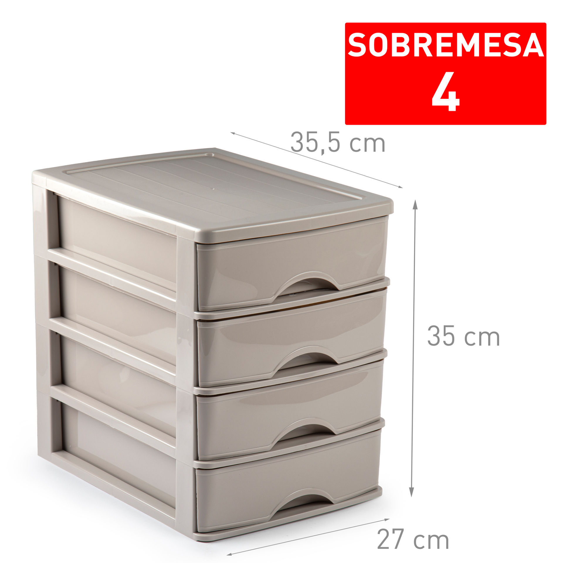 CASSETTIERA DA SCRIVANIA 4 CASSETTI MARRON F18J ALPlastic Forte