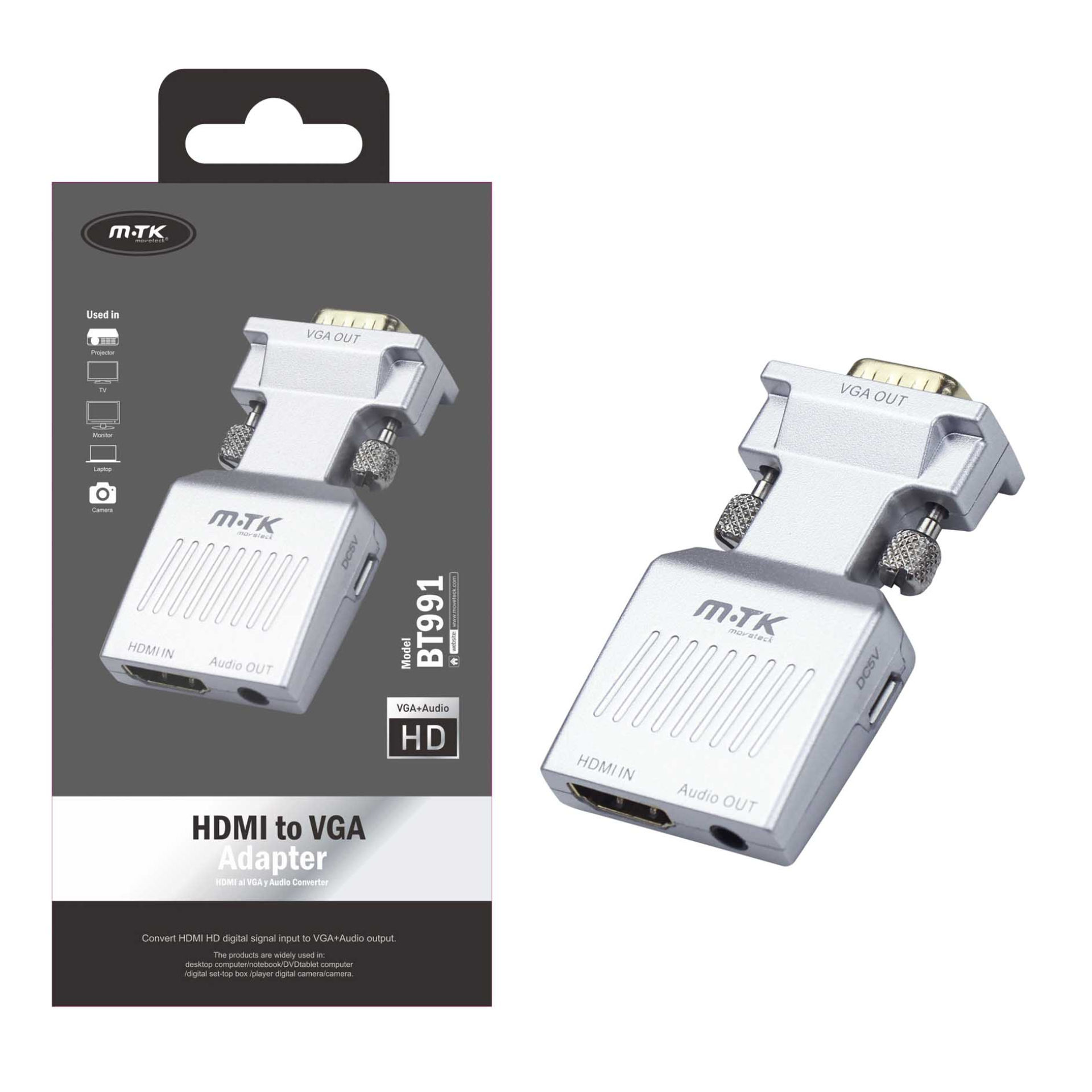 MTK ADATTATORE DA HDMI A VGA CON JACK 3,5MMMTK