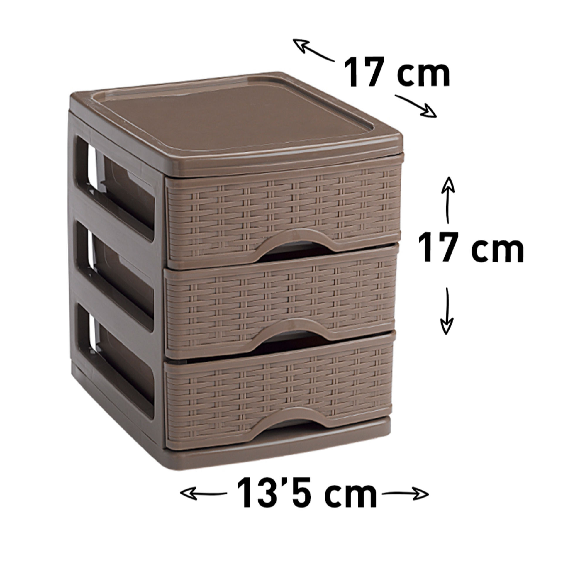 CASSETTIERA TURIA VIMINE 3 CASSETTI TOPOPlastic Forte