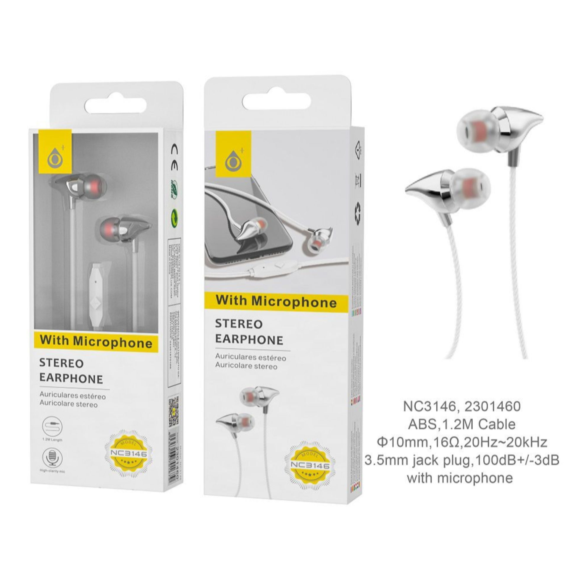 ONEPLUS NC3146 CUFFIE AURICOLARI IN-EAR AUX CON MIC ARGENTOOne Plus