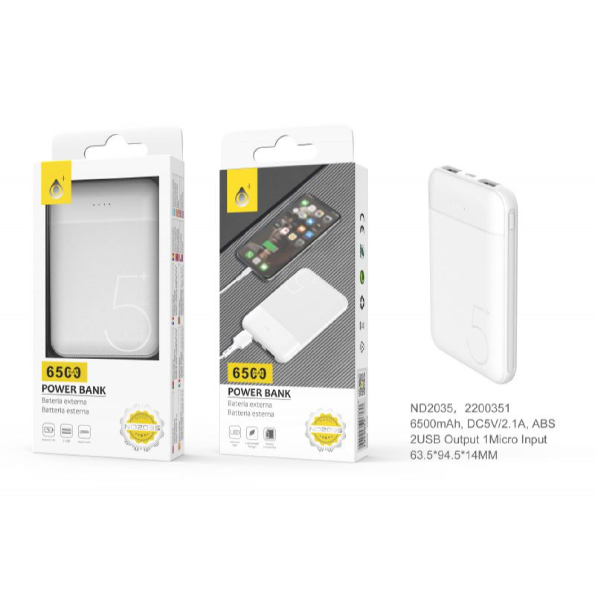 ONEPLUS POWER BANK PERSIAN 6500 MAH 63,5*94,5*14MM, BIANCOOne Plus