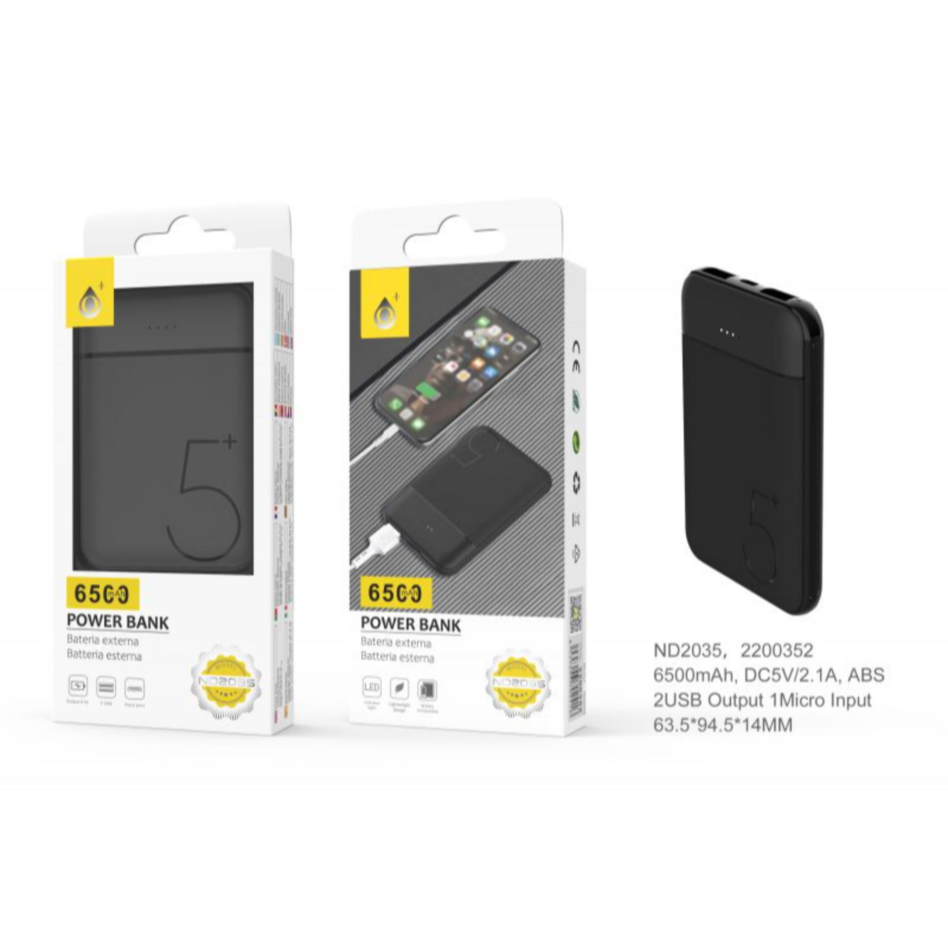 ONEPLUS POWER BANK PERSIAN 6500 MAH 63,5*94,5*14MM, NEROOne Plus