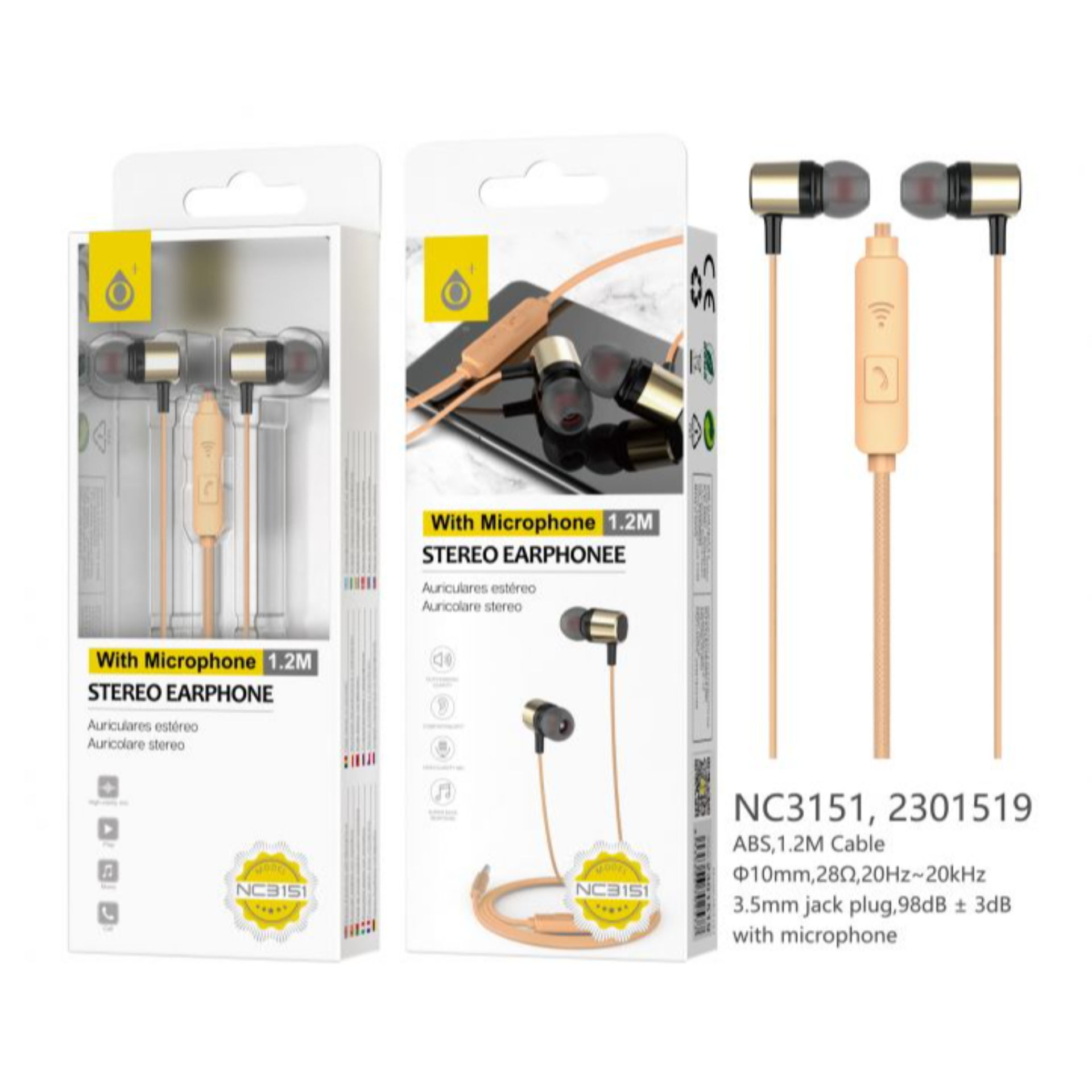ONEPLUS NC3151 CUFFIE AURICOLARI IN-EAR AUX CON MIC OROOne Plus