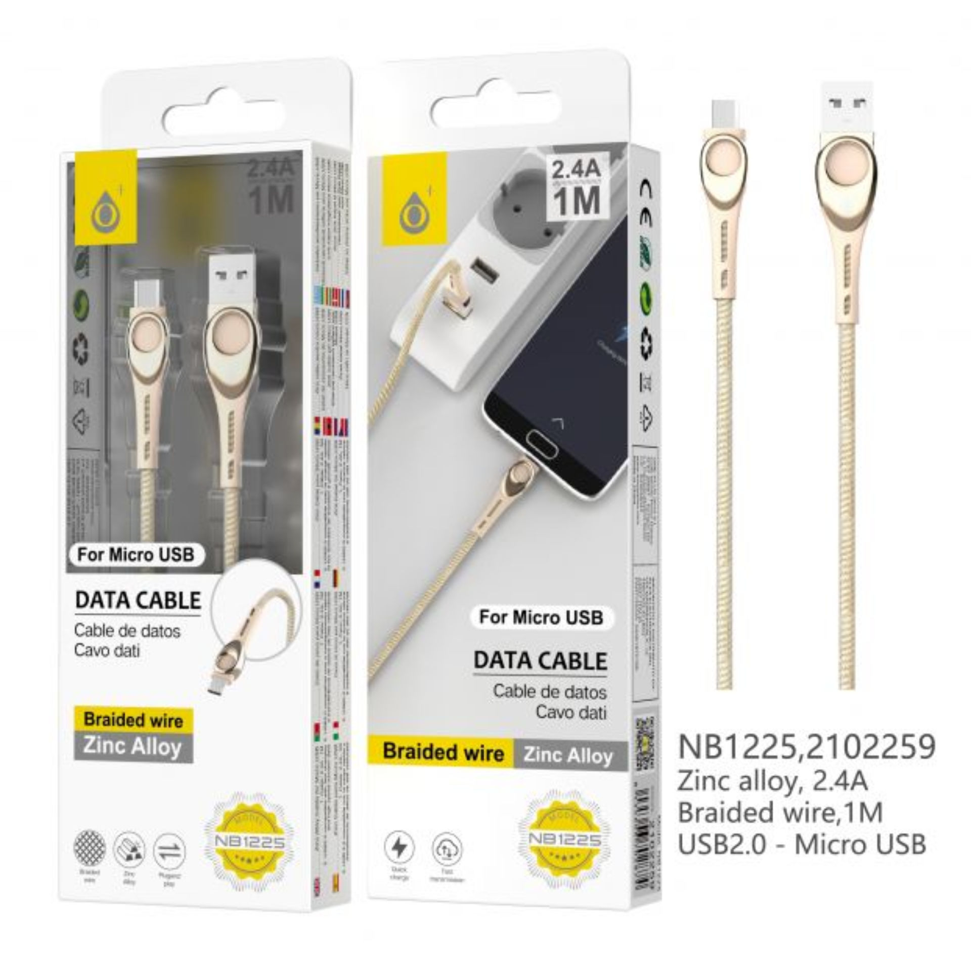 ONEPLUS NB1225 CAVO DATI MICRO USB 2.4A OROOne Plus