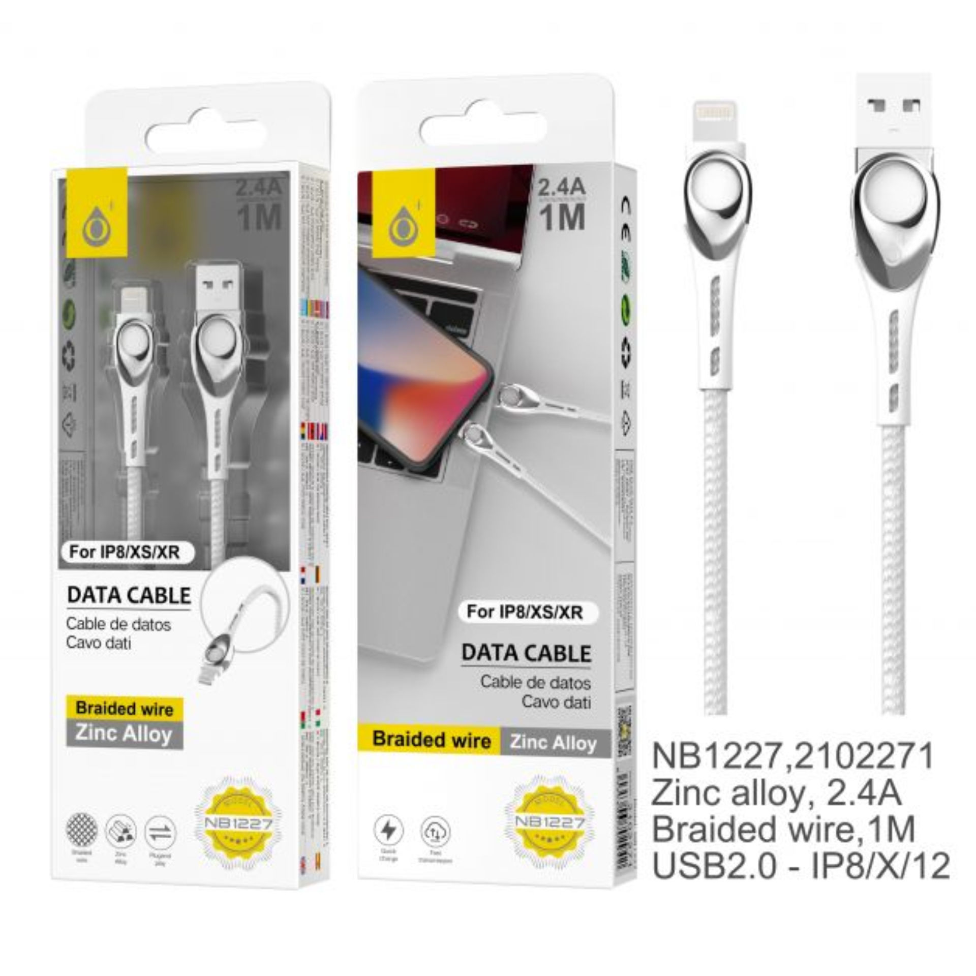 ONEPLUS NB1227 CAVO DATI LIGHTNING 2.4A BIANCOOne Plus