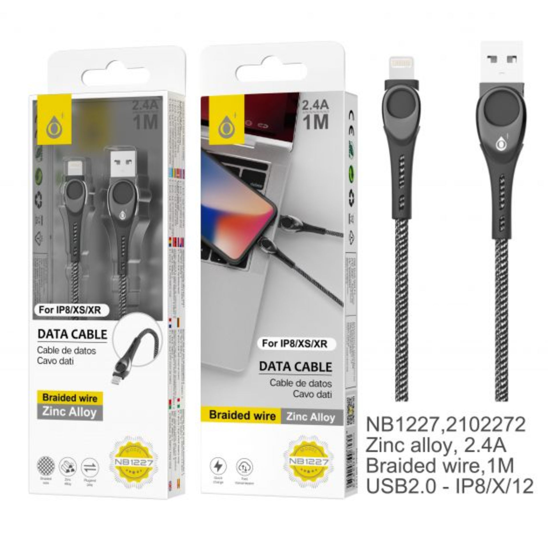 ONEPLUS NB1227 CAVO DATI LIGHTNING 2.4A NEROOne Plus