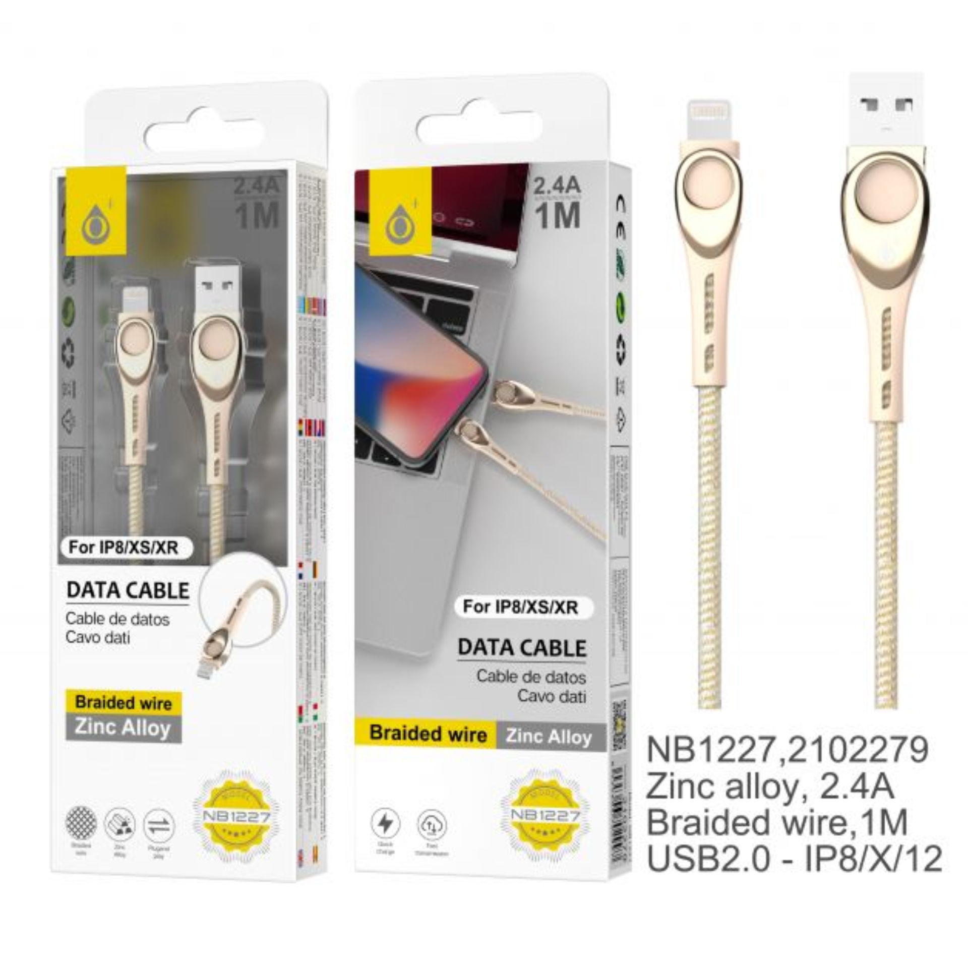 ONEPLUS NB1227 CAVO DATI LIGHTNING 2.4A OROOne Plus