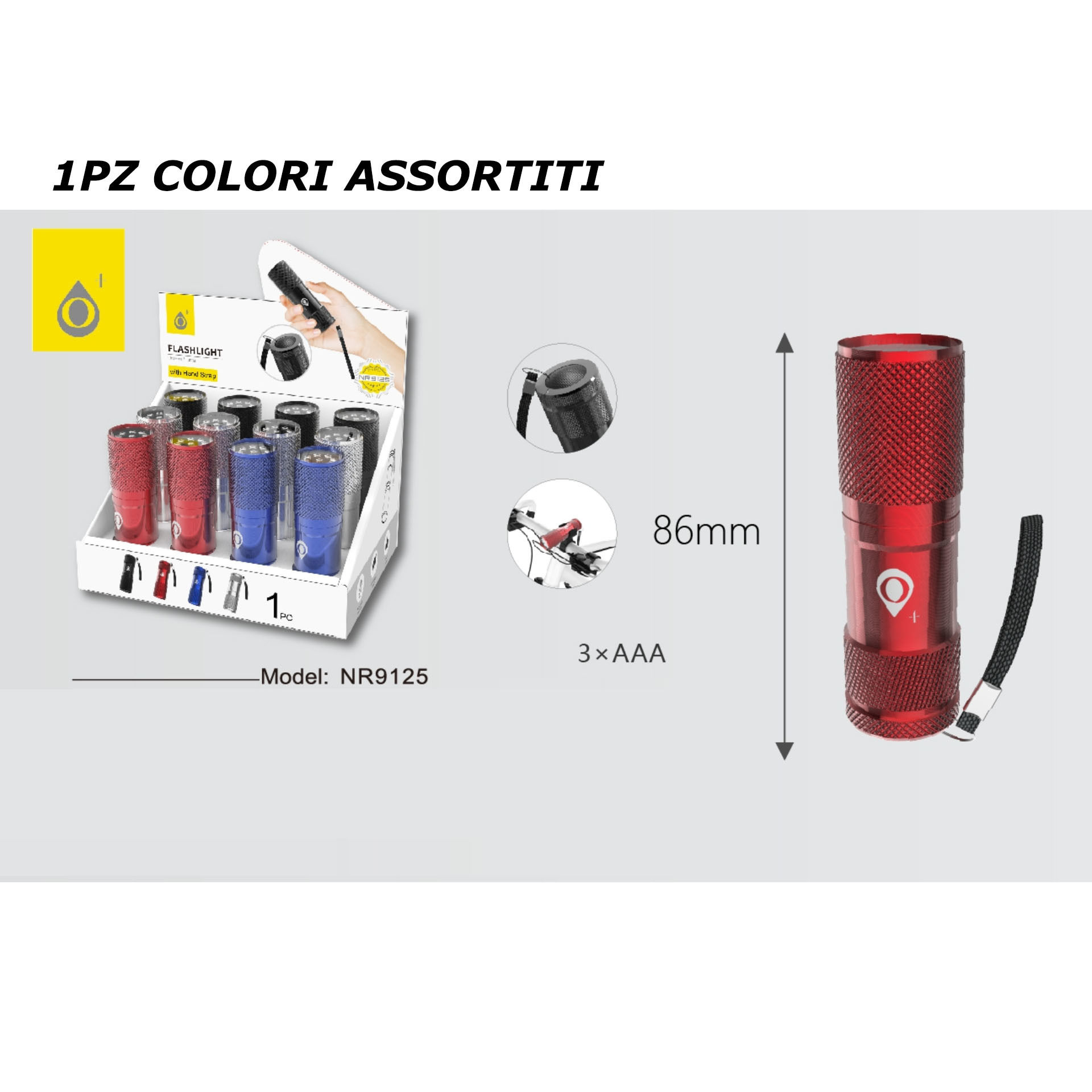 NR9125, MAXI LANTERNA PORTATILE LED CON CINTURINOOne Plus