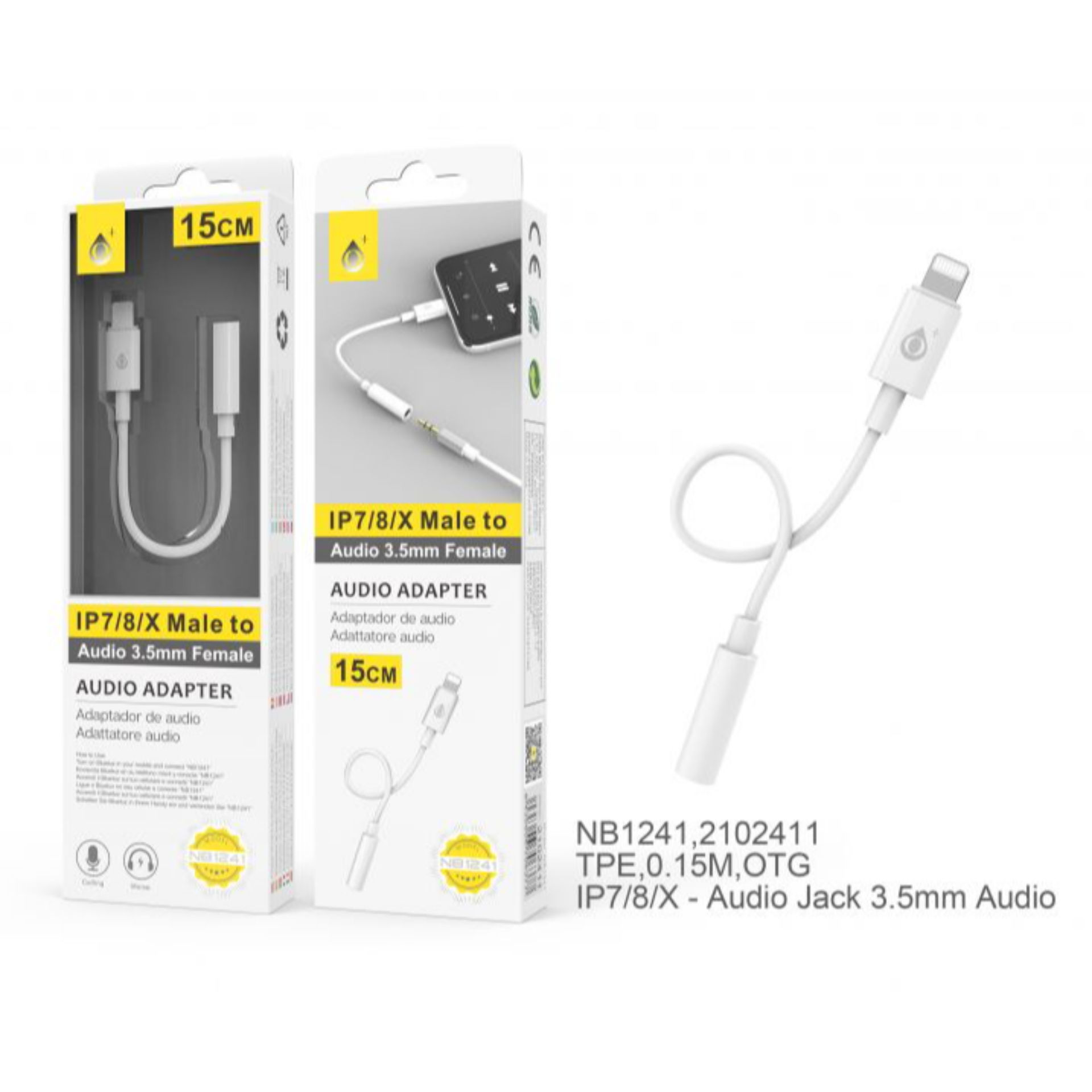 ONEPLUS NB1241 ADATTATORE DA LIGHTING A JACK 3.5MM 15CMOne Plus