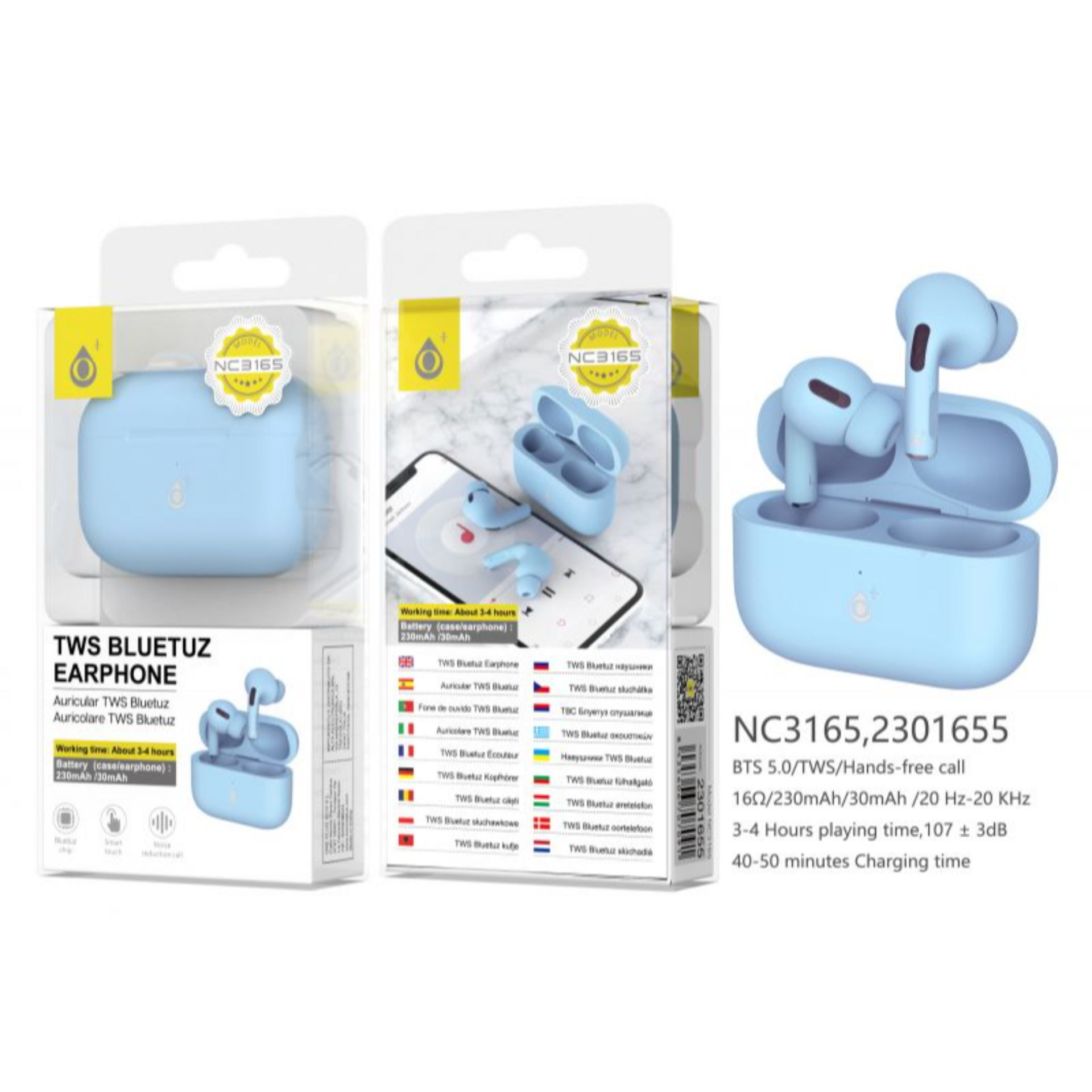 ONEPLUS NC3165 AURICOLARI IN-EAR BLUETOOTH 5.0 TWS AZZURROOne Plus