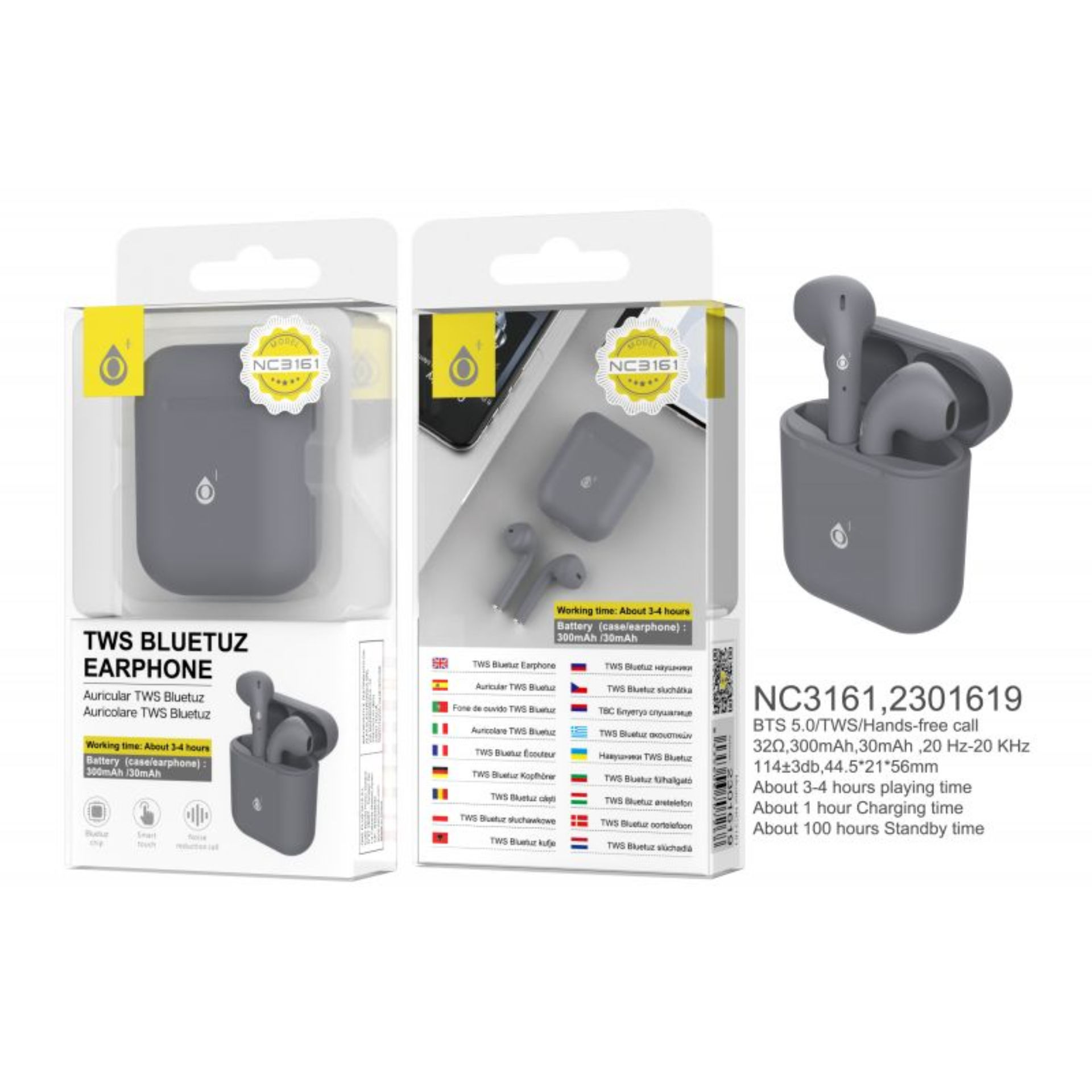 ONEPLUS NC3161 AURICOLARI BLUETOOTH 5.0 TWS GRIGIOOne Plus