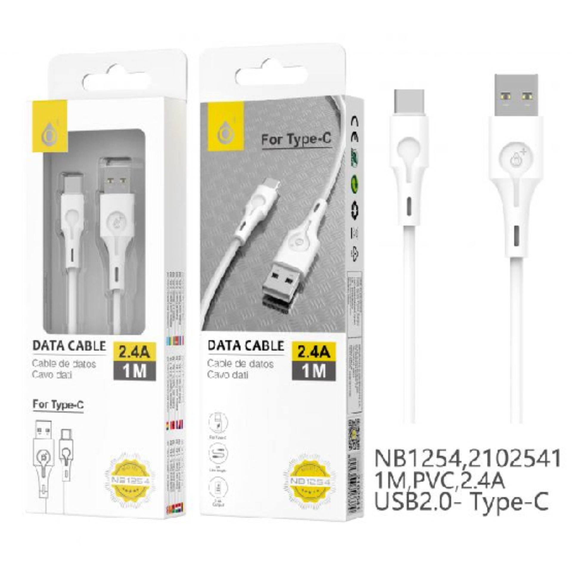 ONEPLUS NB1254 CAVO DATI USB Type-C 2.4A BIANCOOne Plus