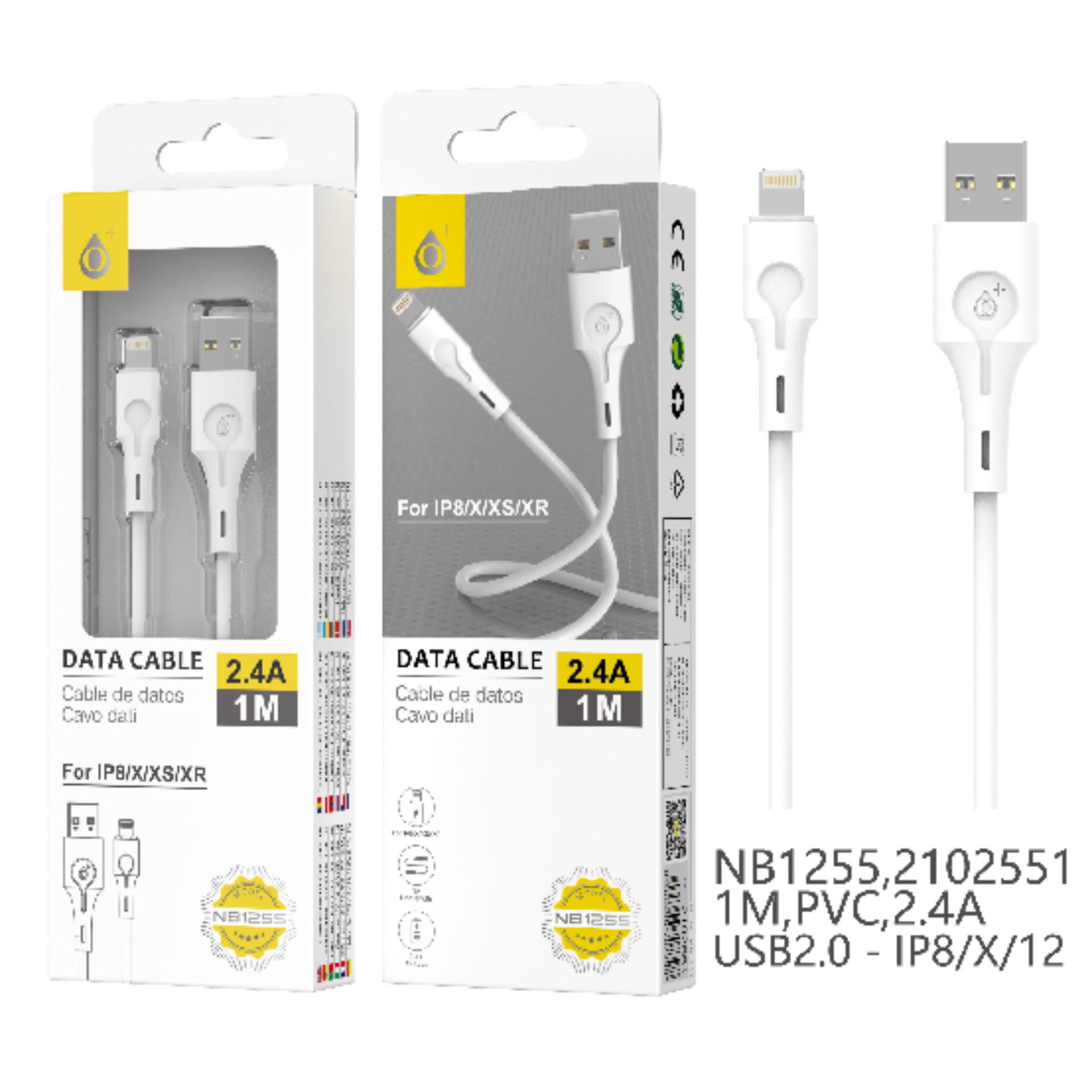 ONEPLUS NB1255 CAVO DATI LIGHTNING 2.4A BIANCOOne Plus