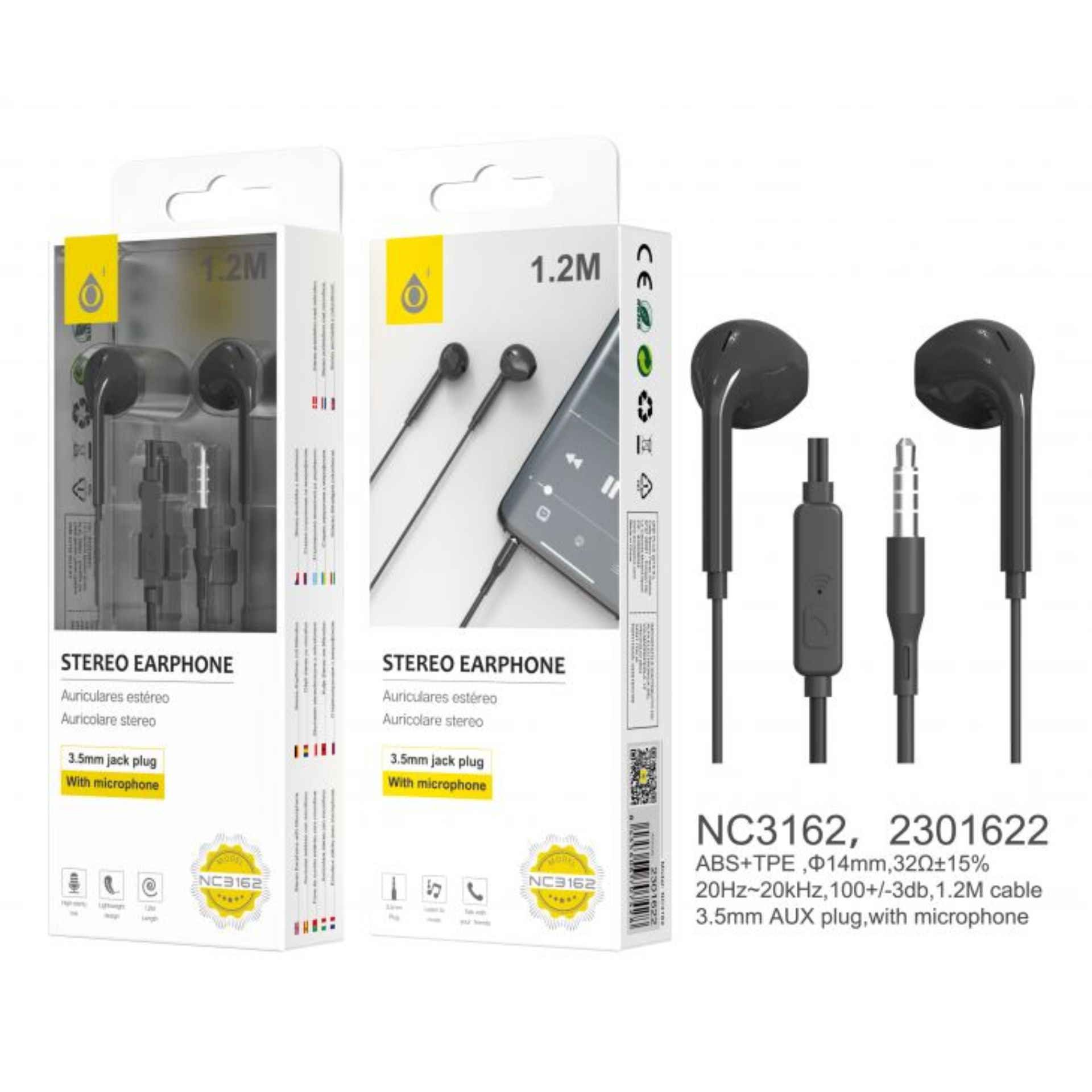 ONEPLUS NC3162 CUFFIE AURICOLARI AUX CON MIC NEROOne Plus