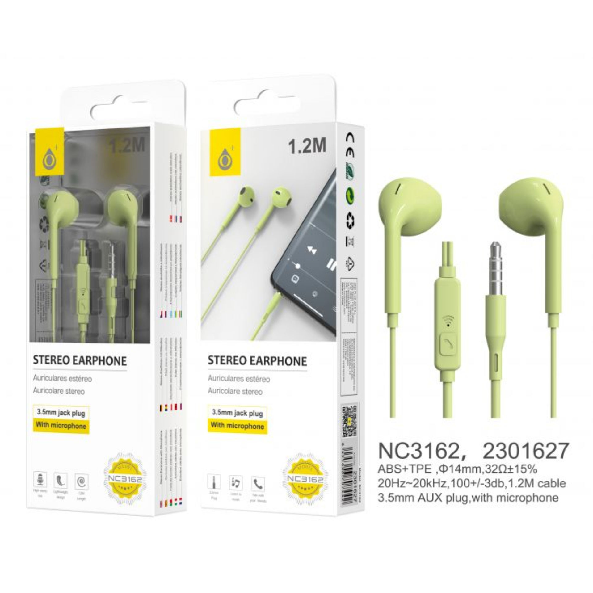 ONEPLUS NC3162 CUFFIE AURICOLARI AUX CON MIC VERDEOne Plus