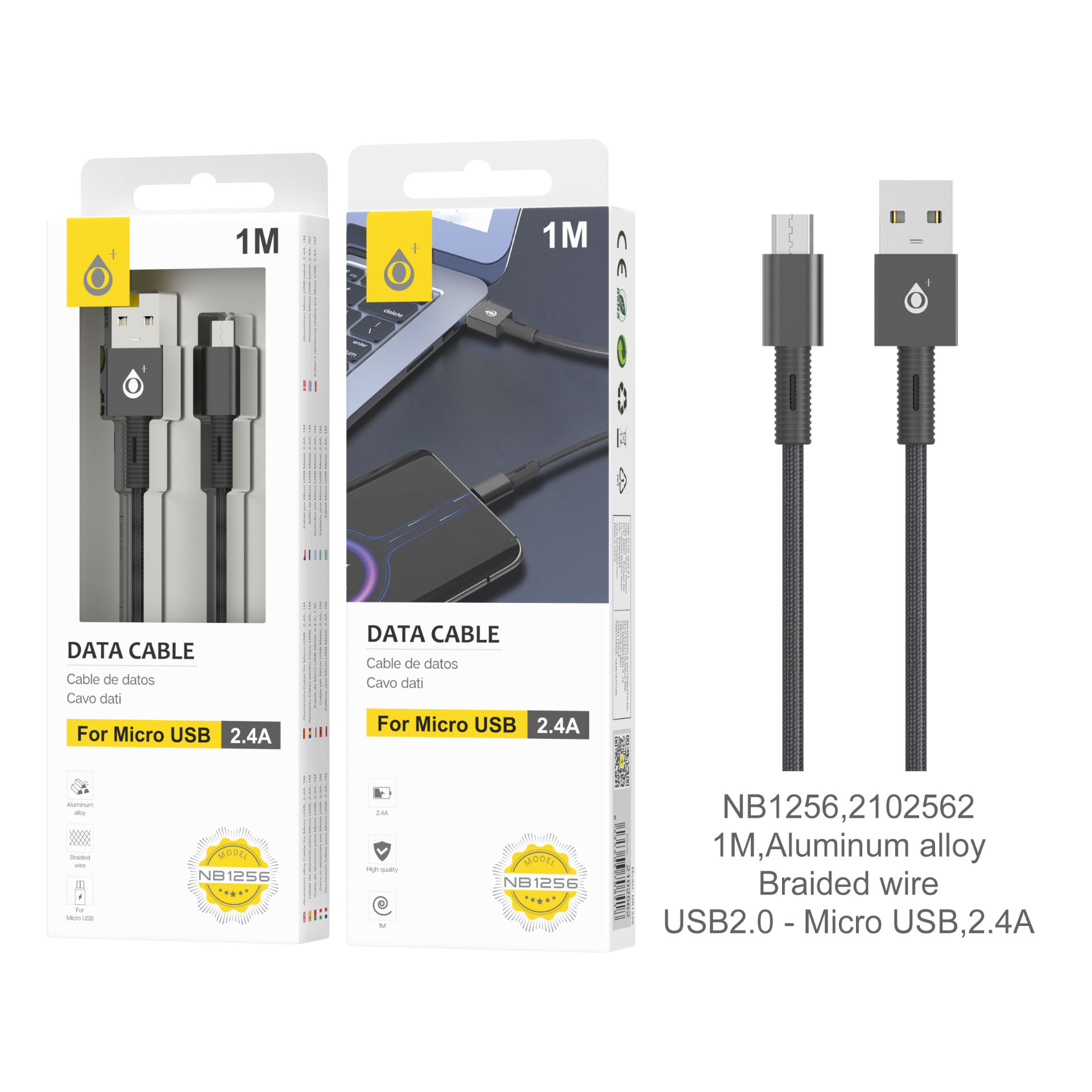 ONEPLUS NB1256 CAVO DATI MICRO USB 2.4A NEROOne Plus
