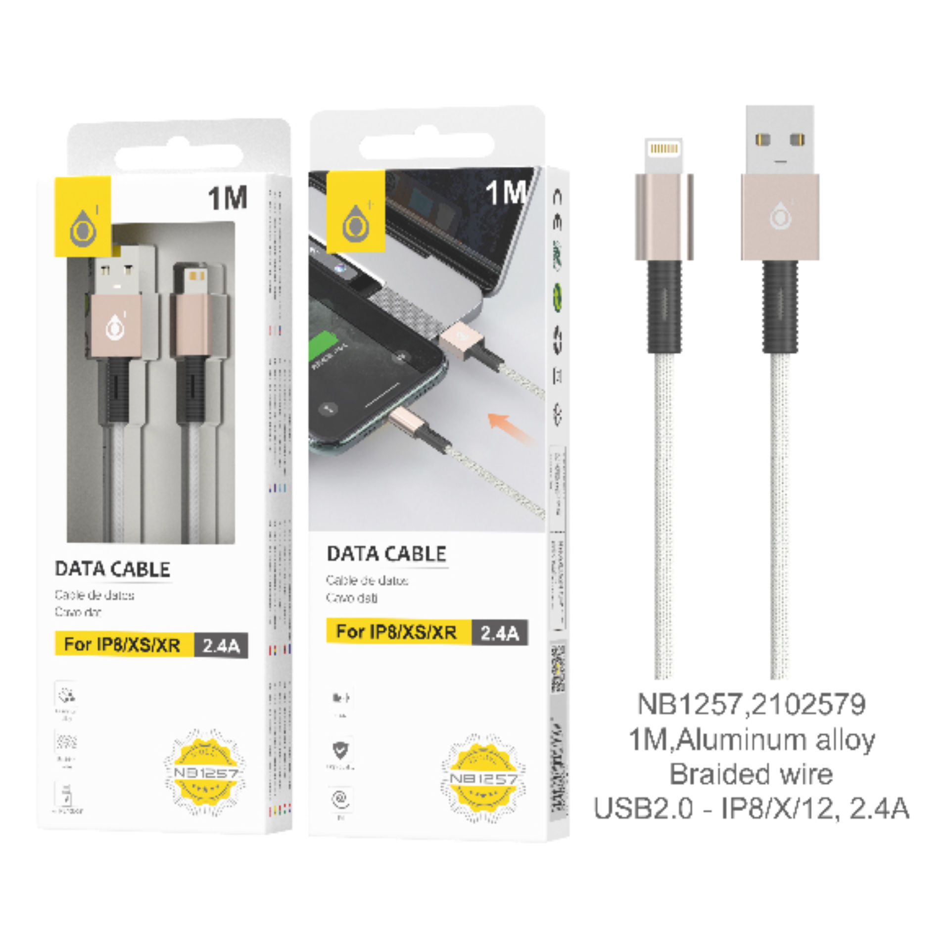 ONEPLUS NB1257 CAVO DATI LIGHTNING 2.4A ROSA OROOne Plus