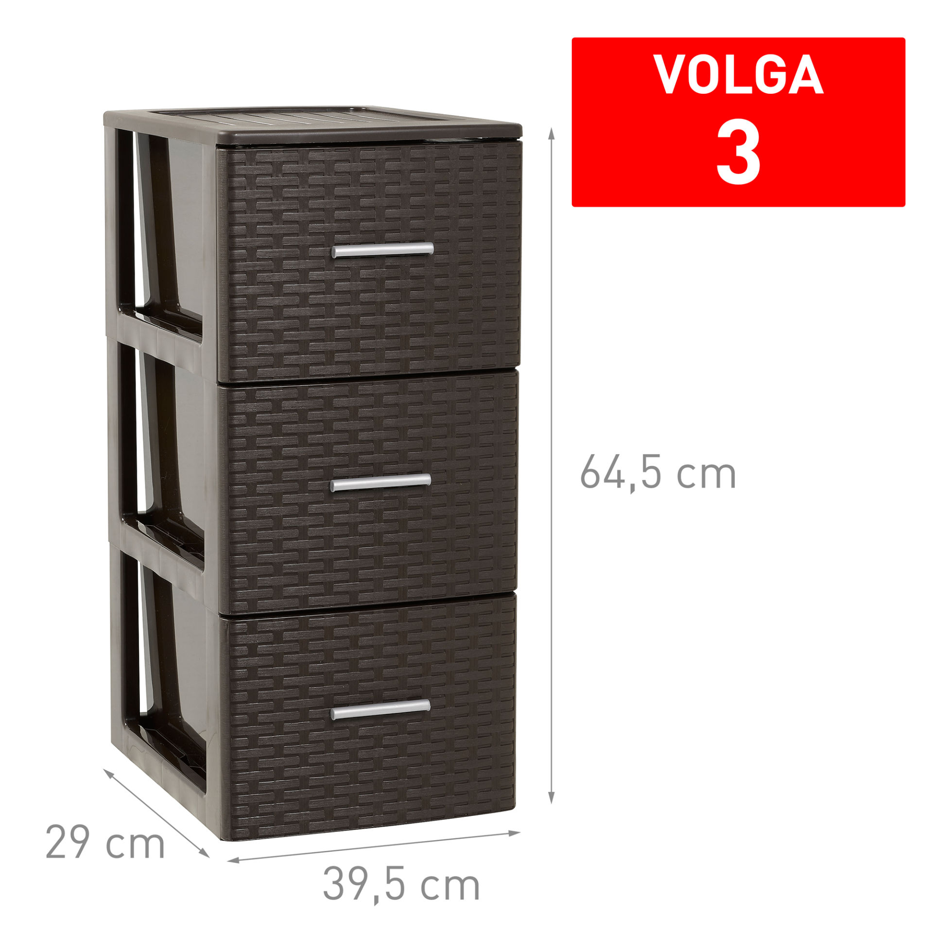 CASSETTIERA 3 CASSETTI VOLGA RATTAN WENGUE
