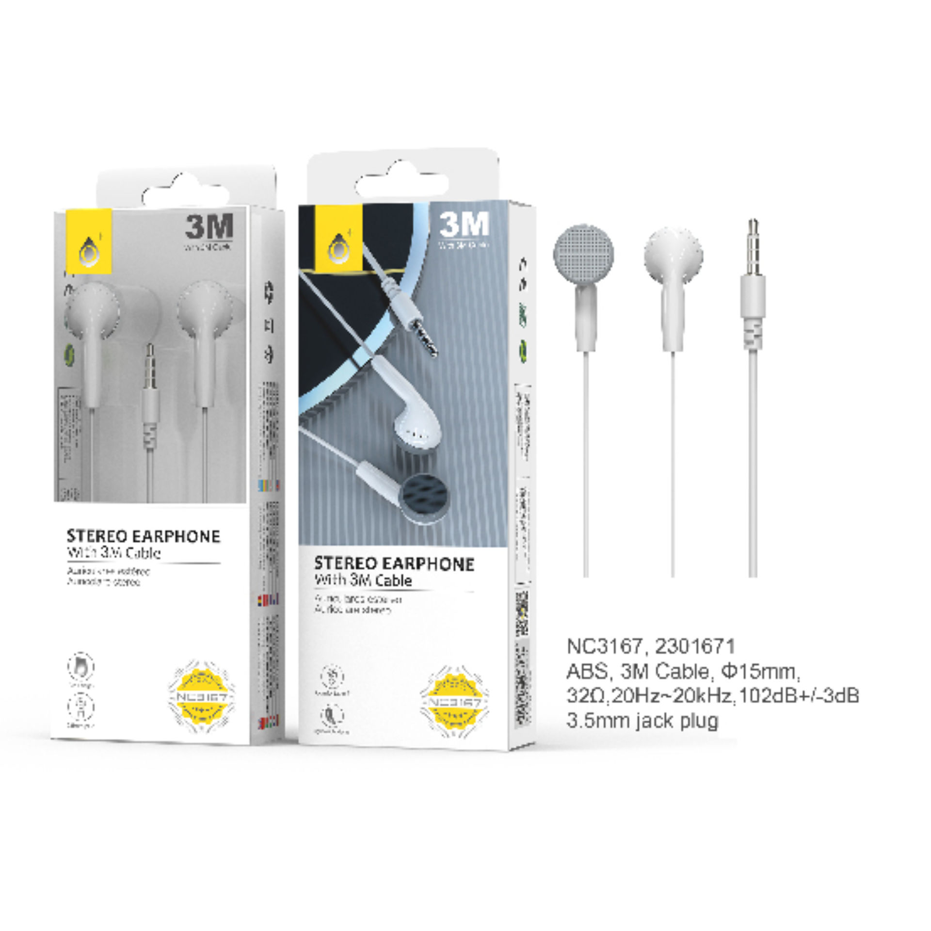 NC3167 BL, CUFFIE BLU MARINO, LUNGHEZZA CAVO 3M, BOne Plus