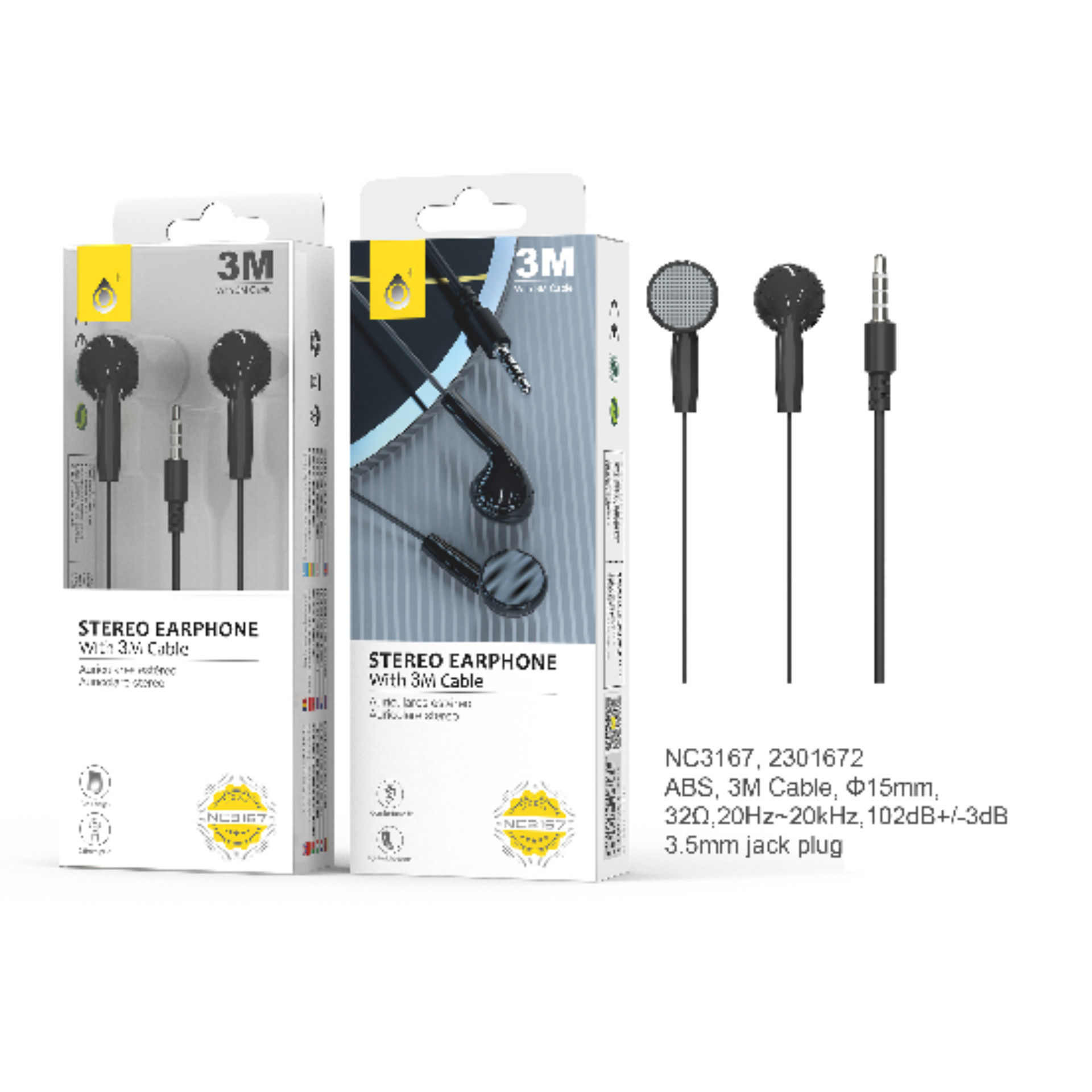 NC3167 NE, CUFFIE BLU MARINO, LUNGHEZZA CAVO 3M, NOne Plus