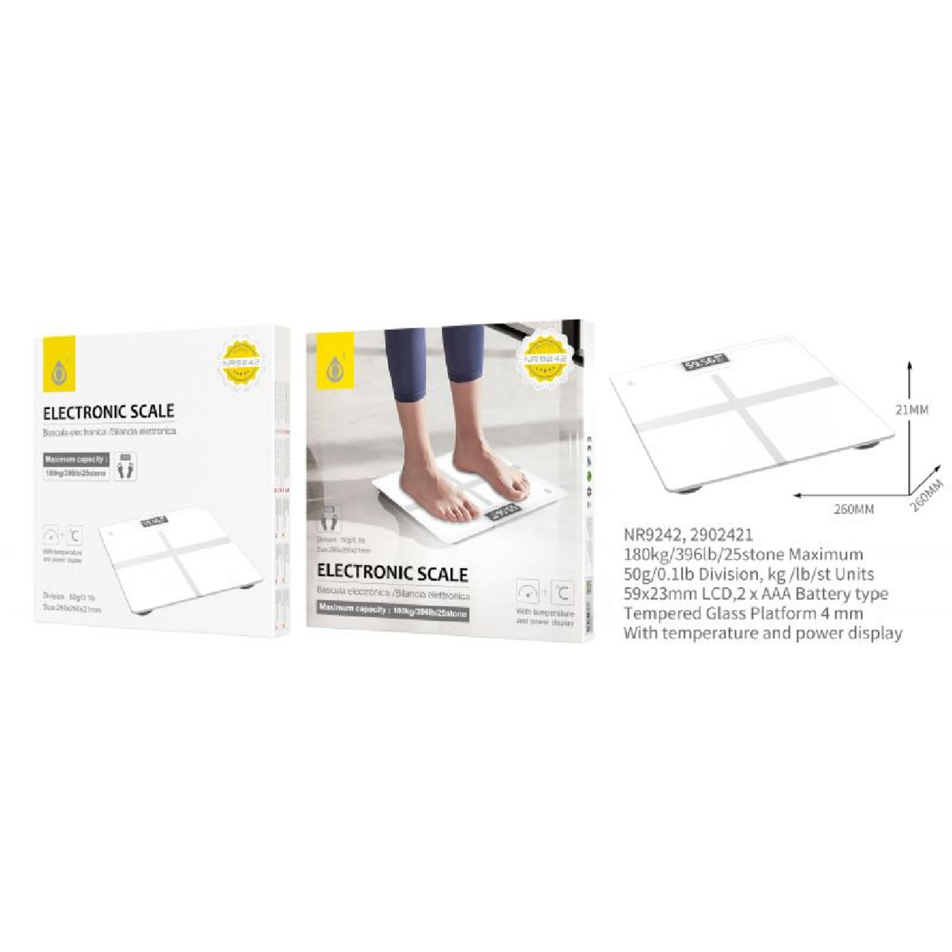 NR9242 BL, BILANCIA ELETTRONICA, MAX 180KG/LB/ST,