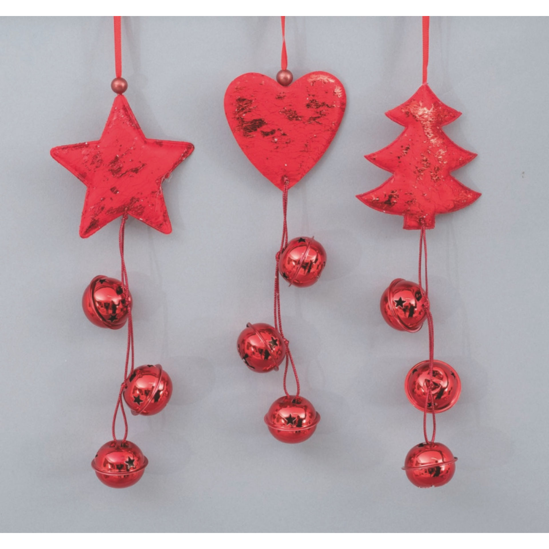 ALBERO/STELLA/CUORE ROSSO CM.26 C/3 CAMPANE METALL