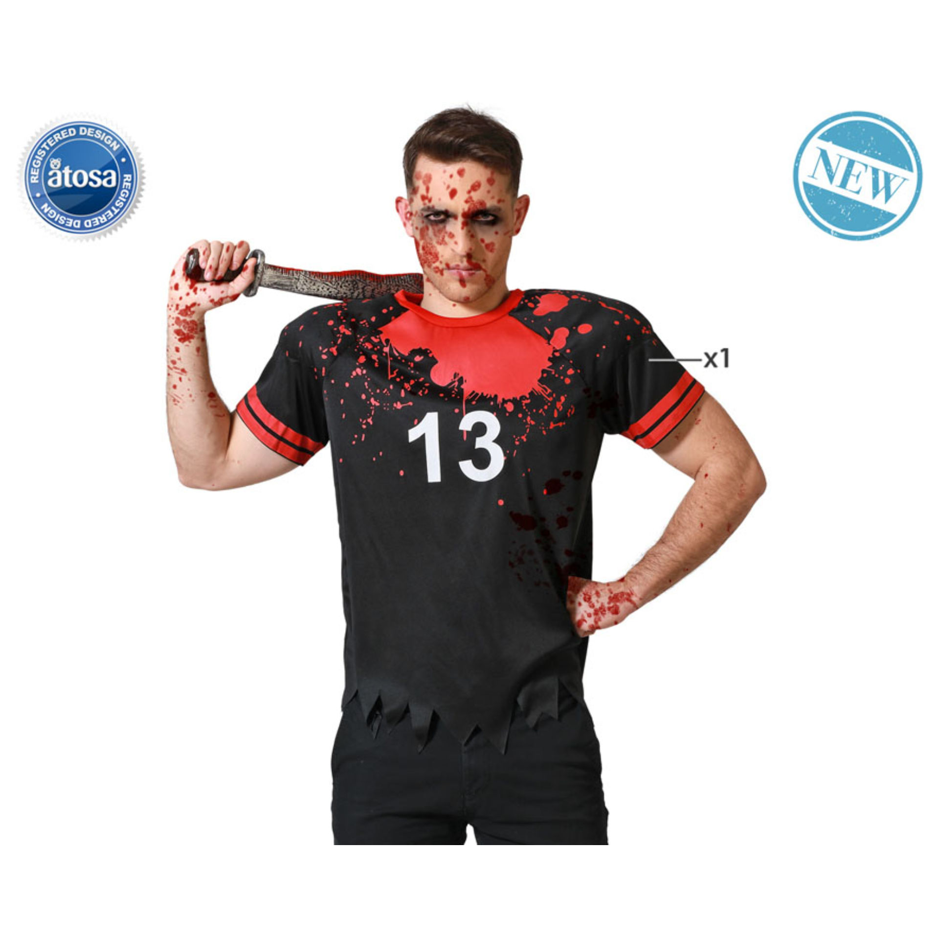 COSTUME GIOCATORE RUGBY INSANGUINATO XLAtosa