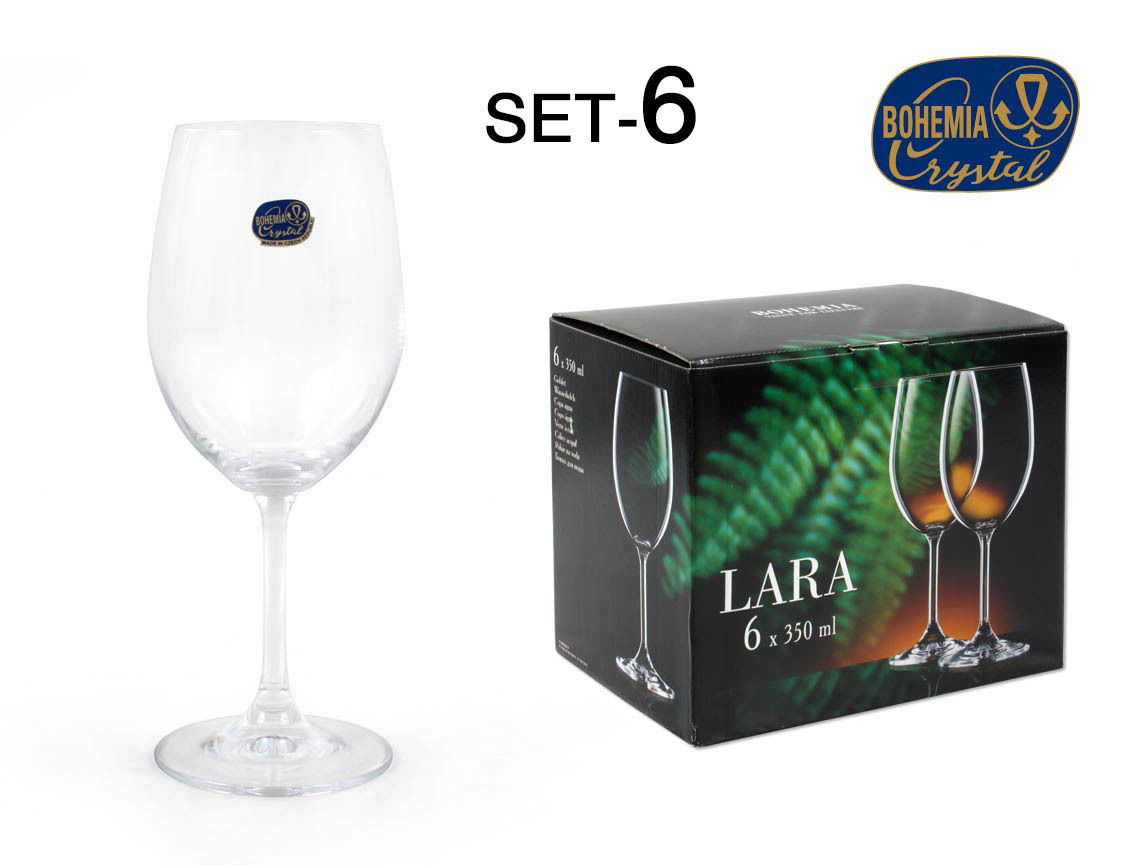 SET 6 COPA CRISTAL BOHEMIA 350CC  LARASoler