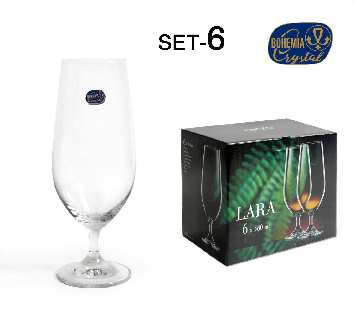 SET 6 CRISTAL BOEMIA BIRRA TAZZA 380CCSoler