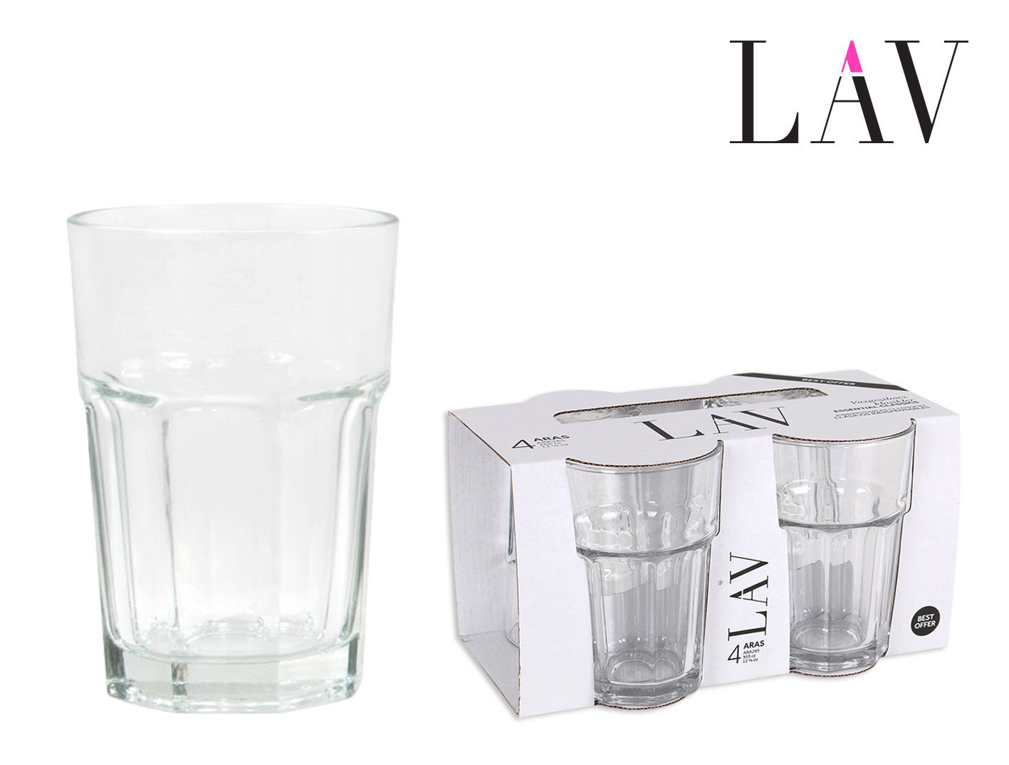 SET 4 BICCHIERE 365CC ARAS  BEST OFFERSoler