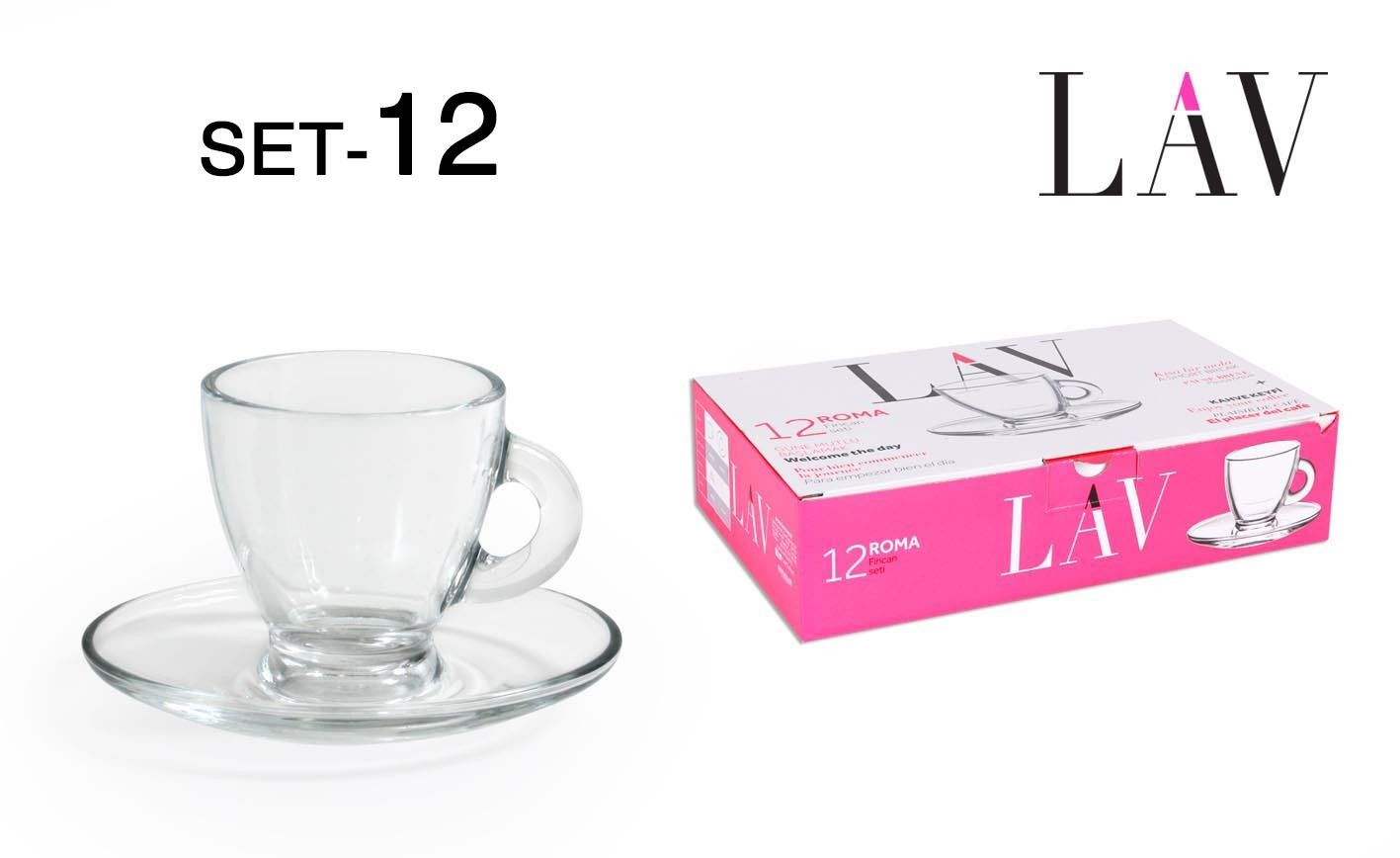 SET 6 TAZZA 90CC W / PIATTINO ESPRESSO  ROMASoler