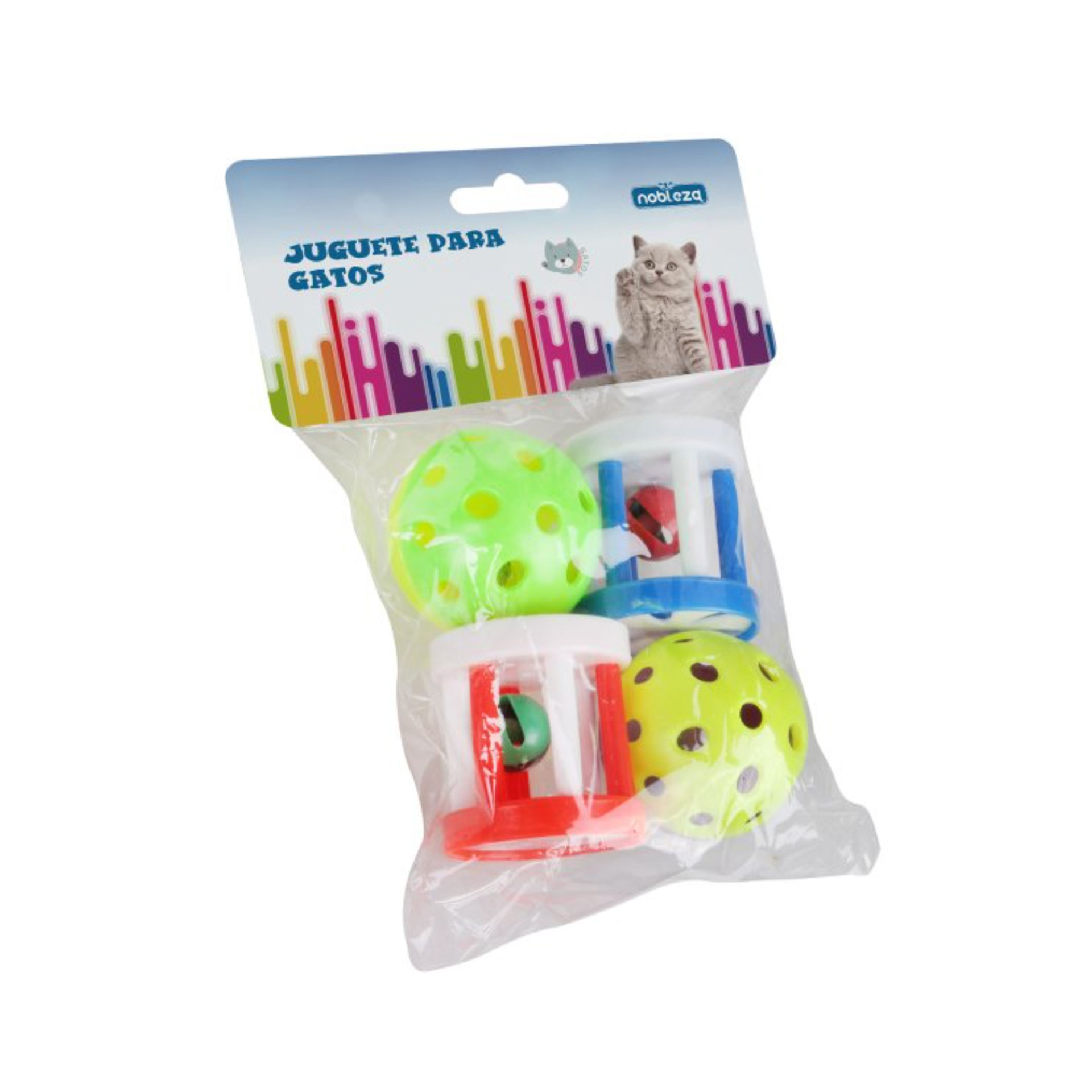 SET GIOCHI PER GATTO IN PLASTICA (D4.3CM/D4CM*H4CM