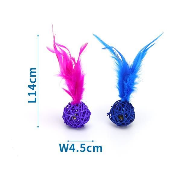 GIOCHINO IN RATTAN(L14*W4.5CM,2 COLORI MISTI,GATTI