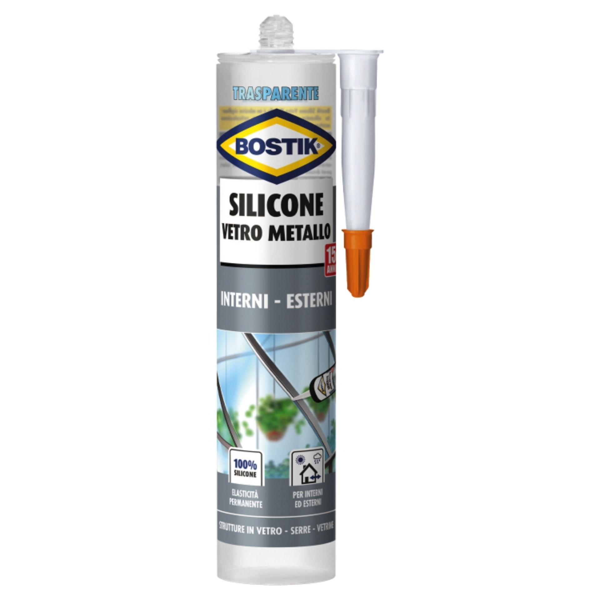 BOSTIK SILICONE VETRO METALLO TRASPARENTE 280ML