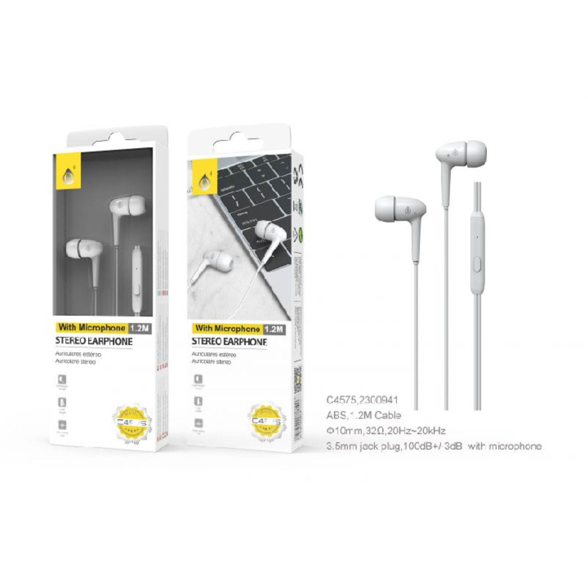 C4575 BL EARPHONES CON MICROFONO BUBBLE, CAVO 1.2MOne Plus