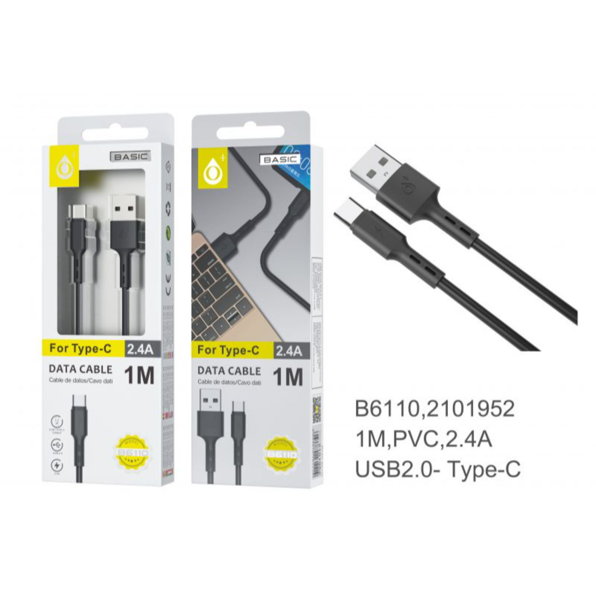 B6110 NE, CAVO DATI FLAUTO S.BASIC PER TIPO C, 1M,