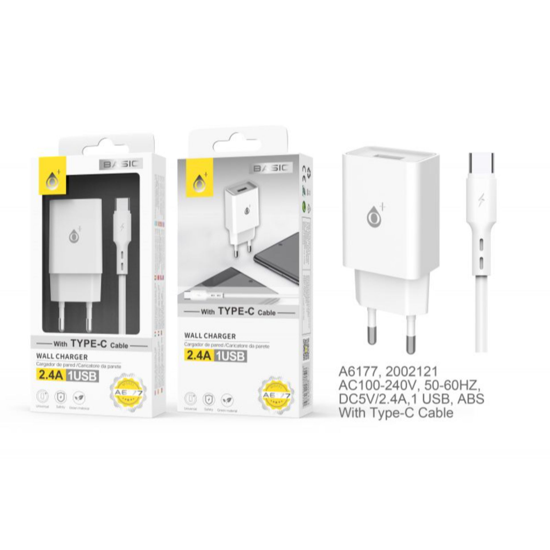 ONEPLUS CARICATORE USB A MURO BASIC CON USB 2.4A, BIANCOOne Plus