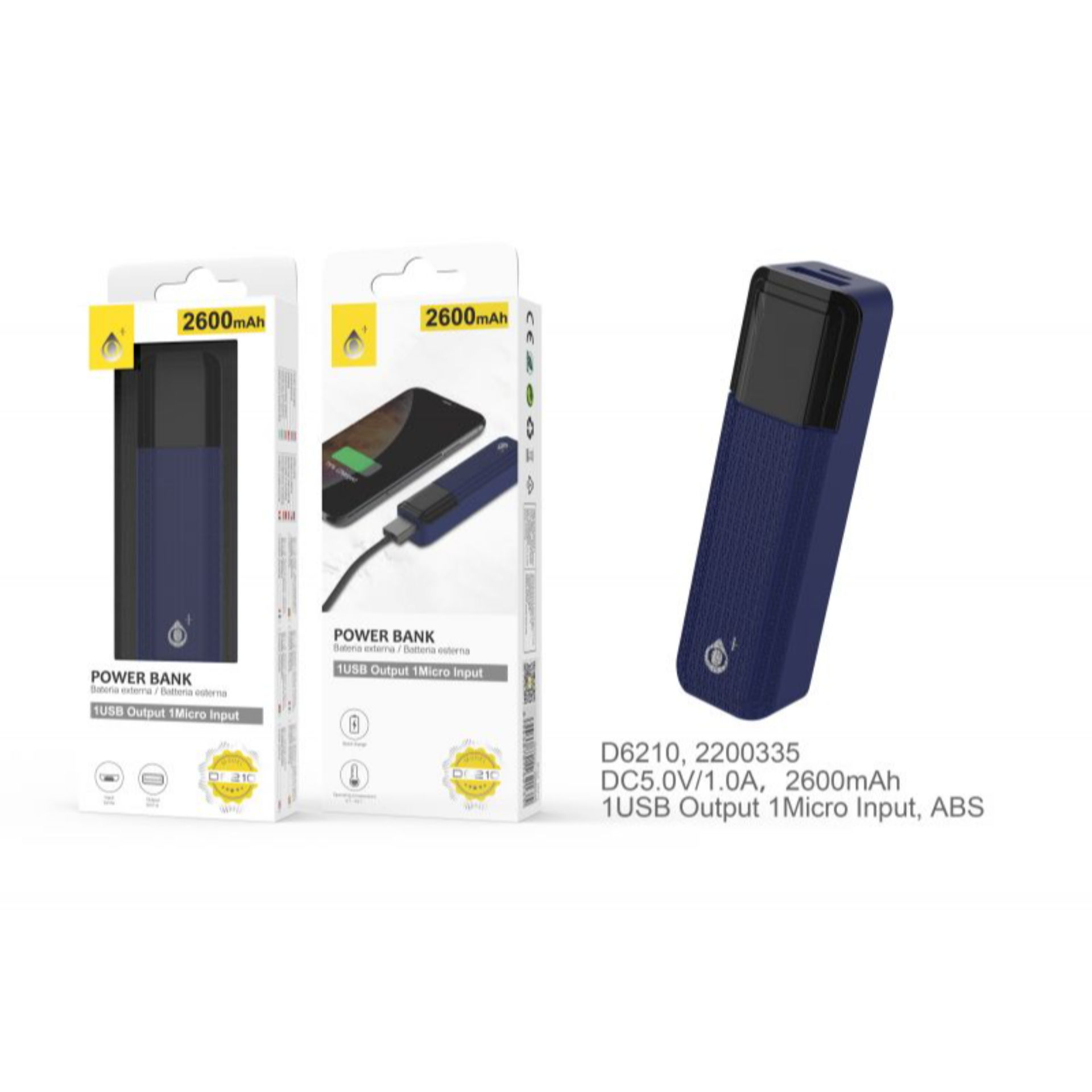D6210 AZ, POWER BANK SORLAX 2600 MAH, BLU