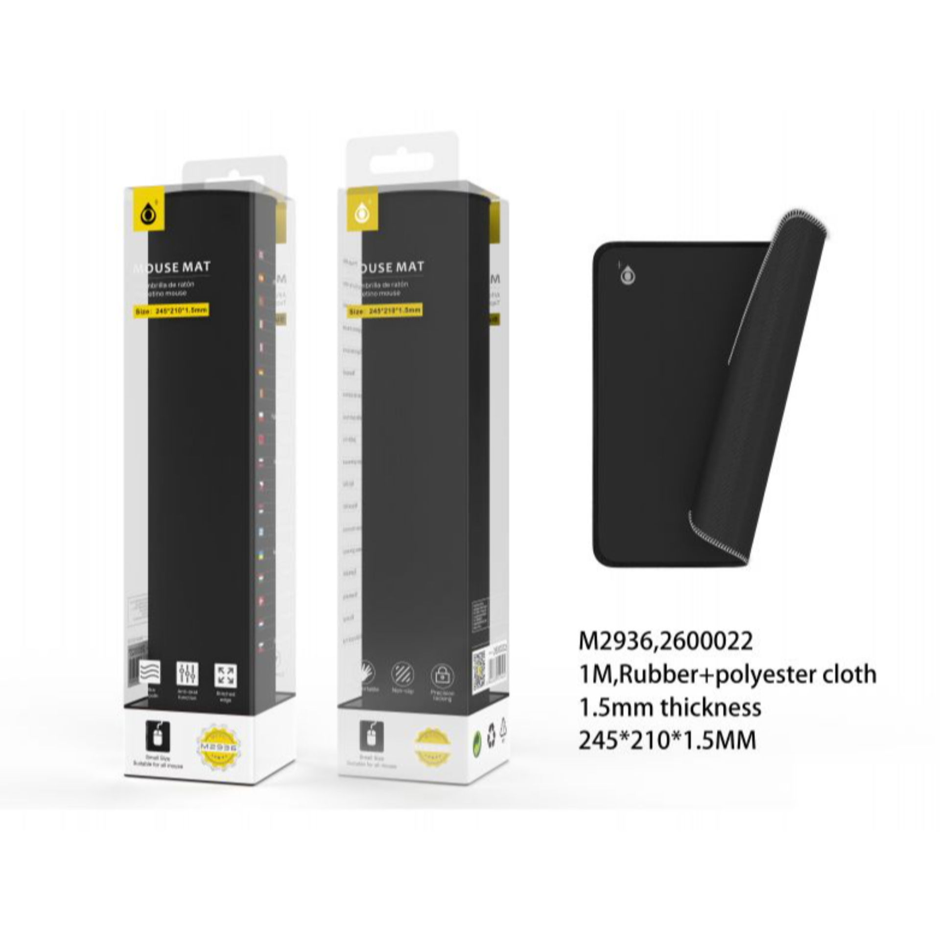 ONEPLUS M2936 TAPPETTINO MOUSE 240*210*1.5MM NEROOne Plus