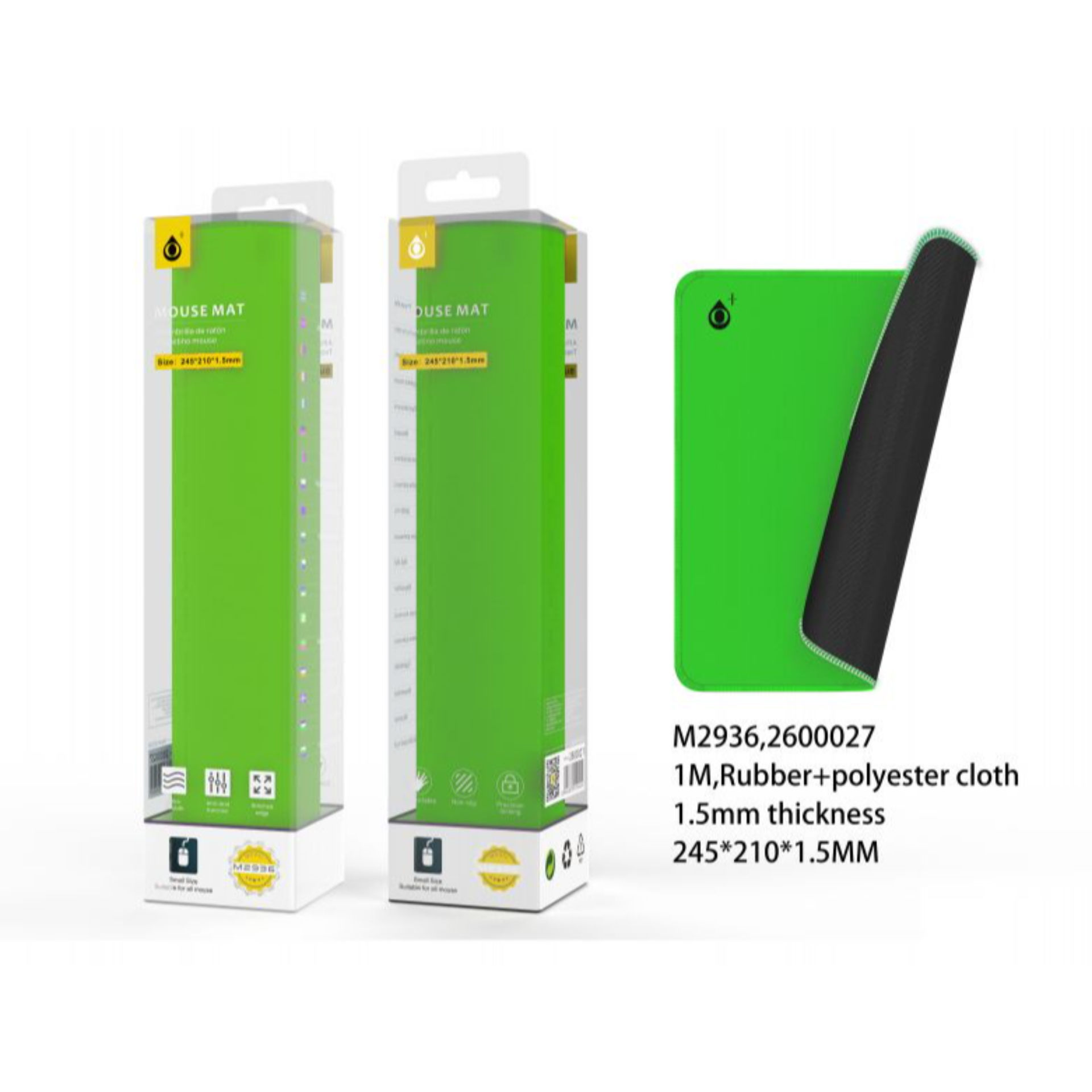 ONEPLUS M2936 TAPPETTINO MOUSE 240*210*1.5MM VERDEOne Plus