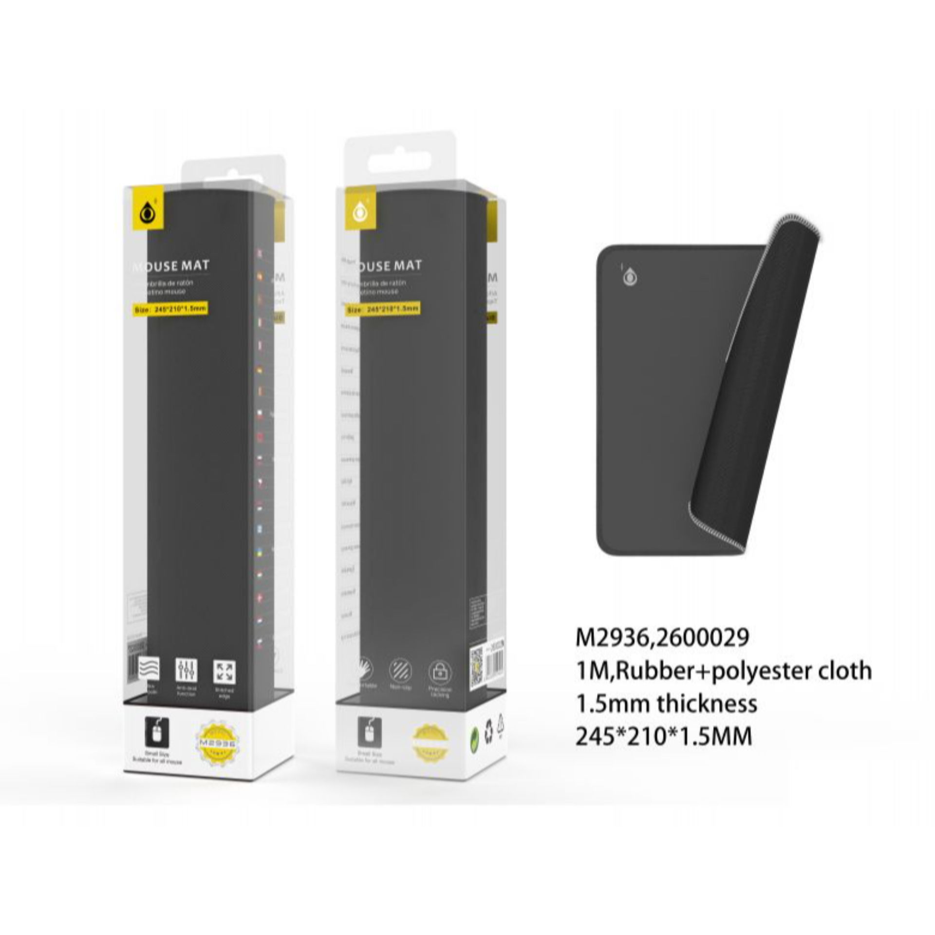 ONEPLUS M2936 TAPPETTINO MOUSE 240*210*1.5MM GRIGIOOne Plus