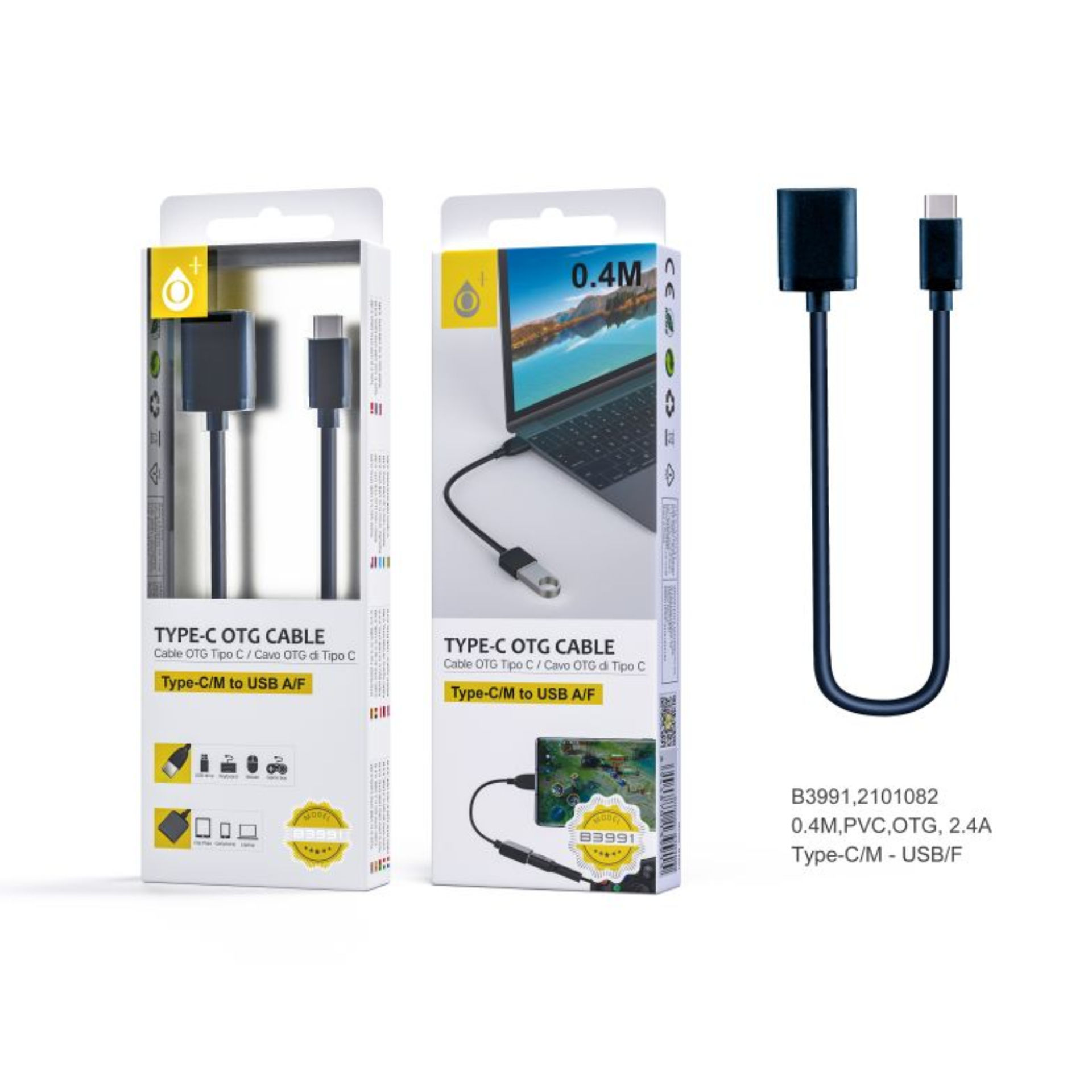 ONEPLUS B3991, CAVO OTG USB C, 40CM, NEROOne Plus