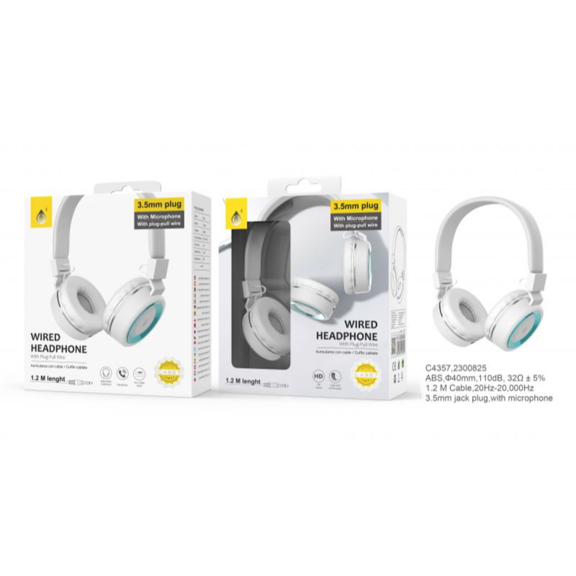 ONEPLUS CUFFIE OVER-EAR CAVO AUX CON MICROFONO BIANCO/AZZURROOne Plus