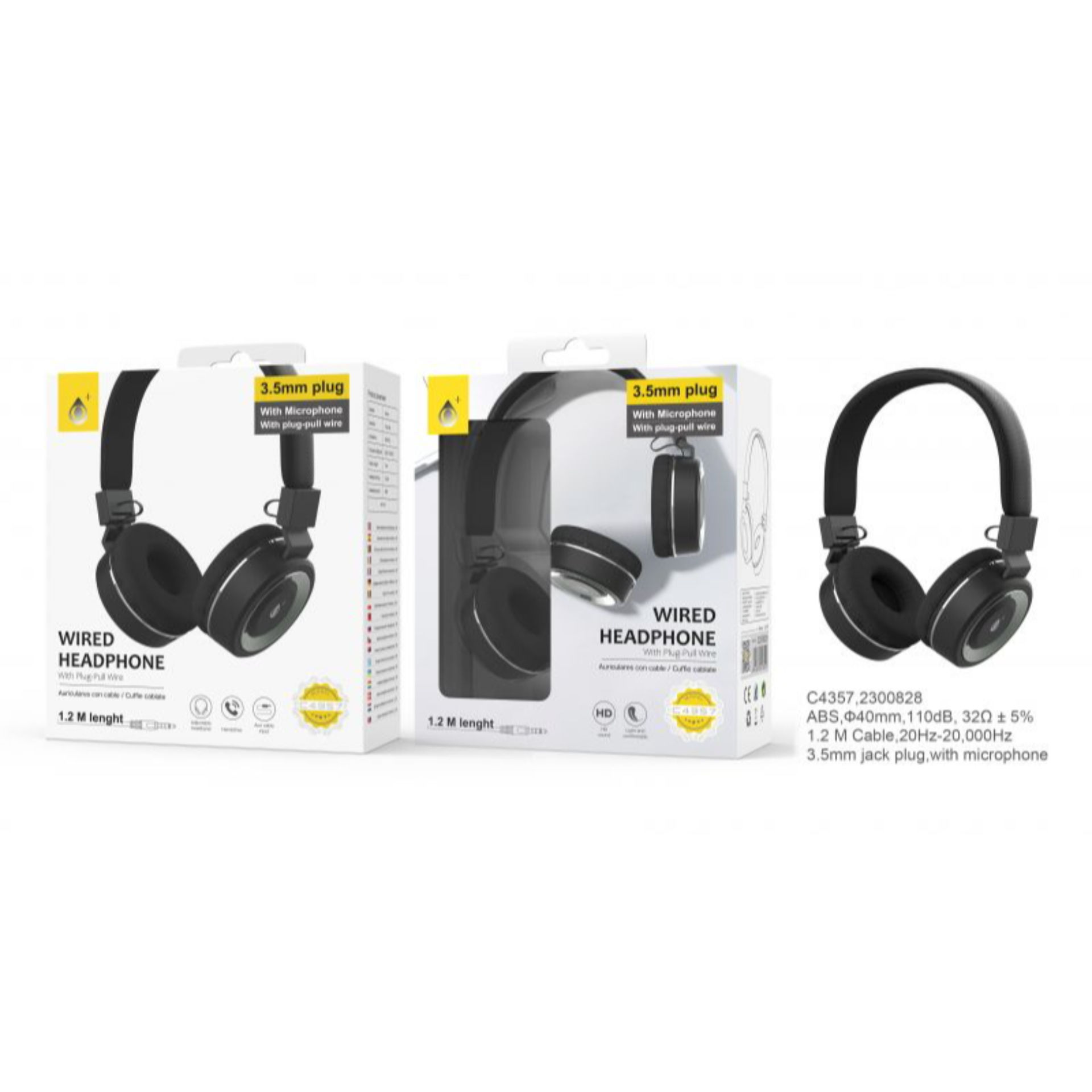 ONEPLUS CUFFIE OVER-EAR CAVO AUX CON MICROFONO NEROOne Plus