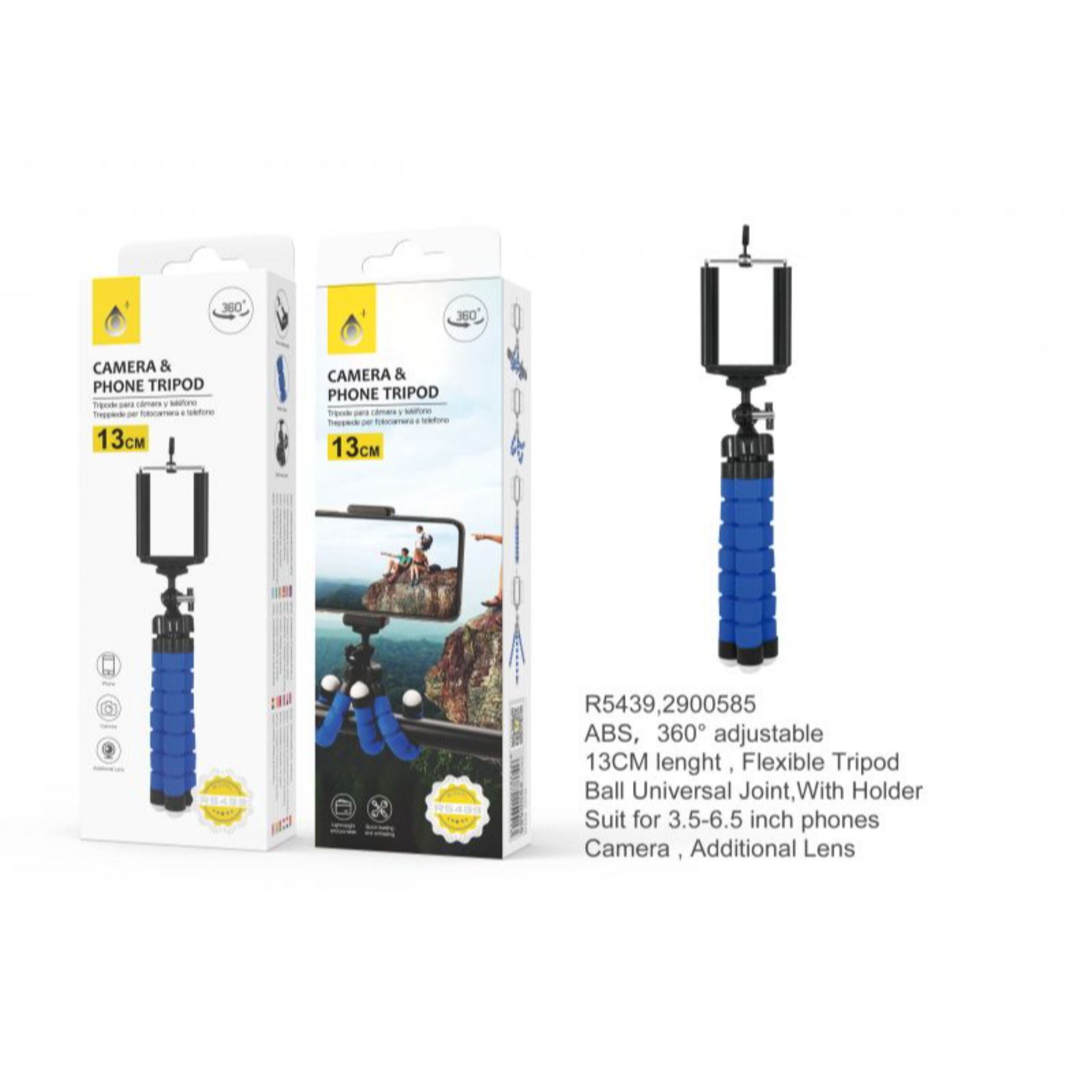 R5439 AZ, PALO SELFIE TRIPODE FLESSIBILE 360 &deg;, 13One Plus