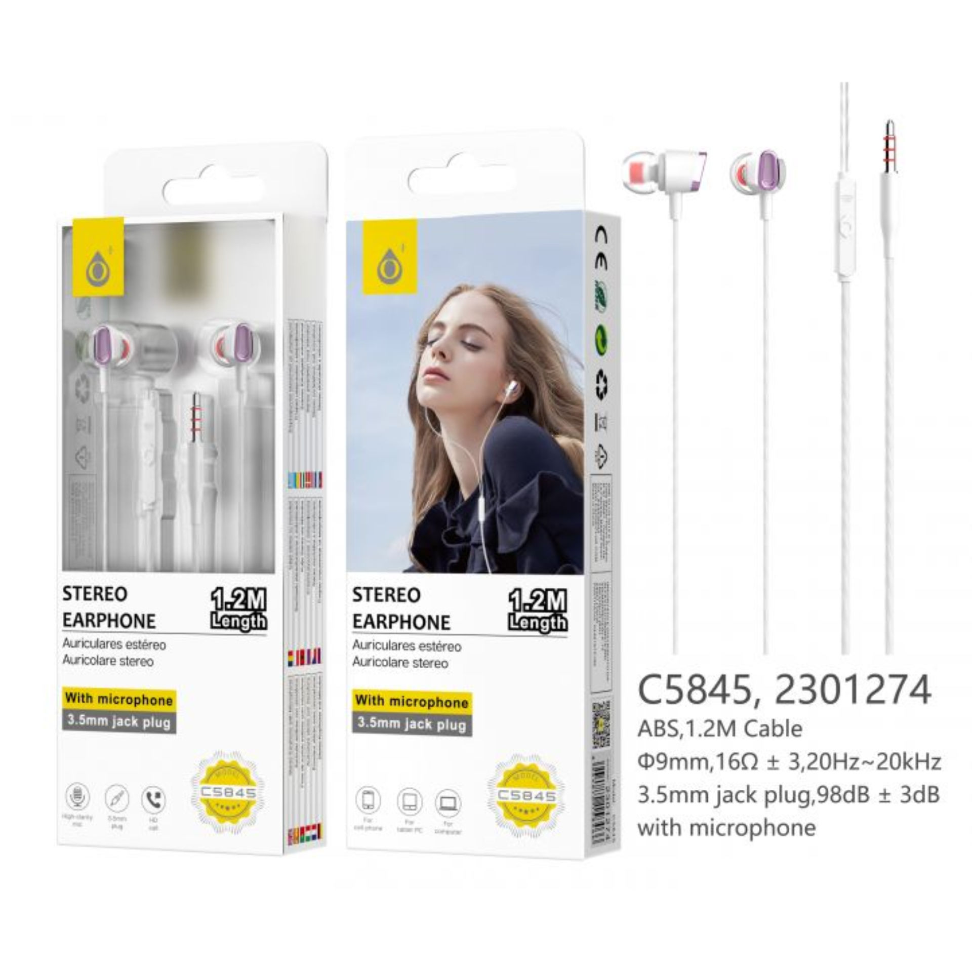 ONEPLUS C5845 CUFFIE IN-EAR CON MICROFONO BIANCOOne Plus