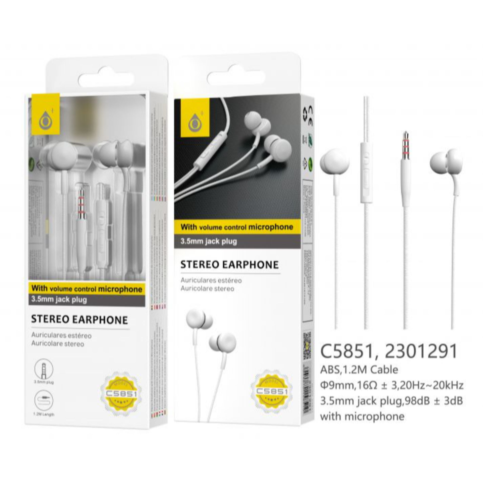 ONEPLUS C5851 CUFFIE IN-EAR CON MICROFONO BIANCOOne Plus