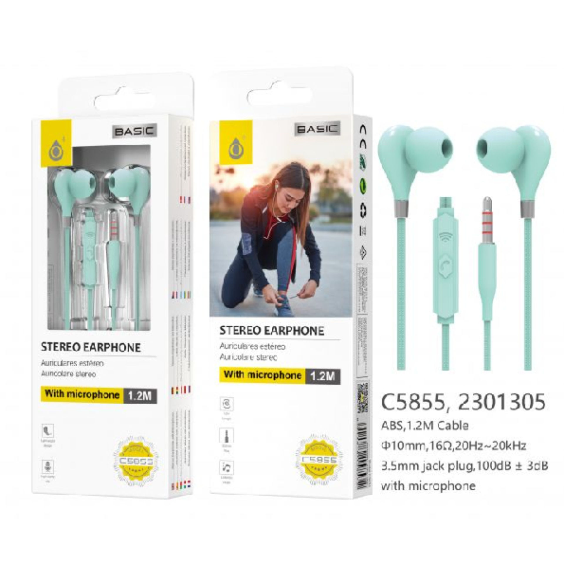 ONEPLUS C5855 CUFFIE IN-EAR CON MICROFONO VERDE PASTELLOOne Plus