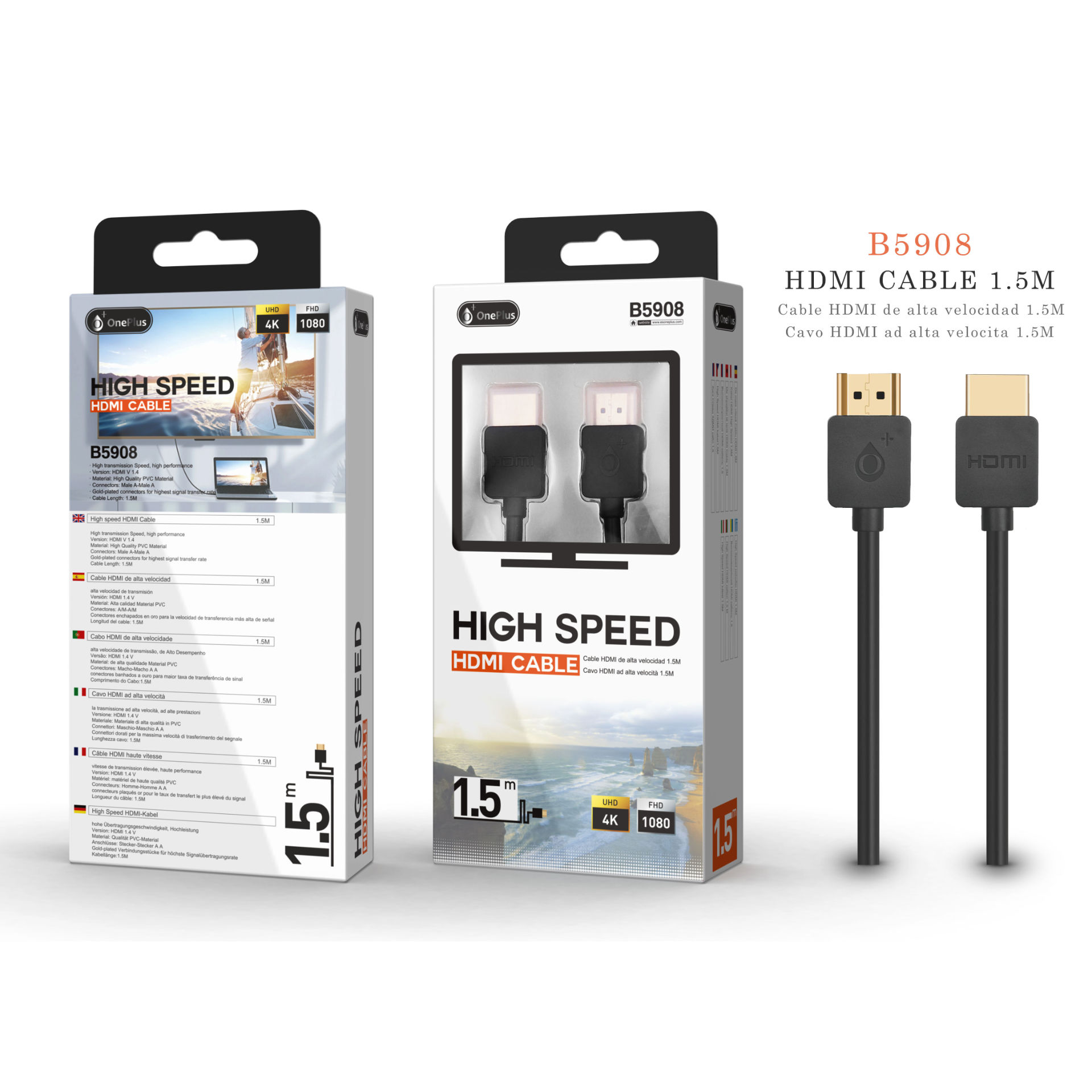 ONEPLUS CAVO HDMI AD ALTA VELOCITA' IN 4K E FULL HD 1.5MOne Plus