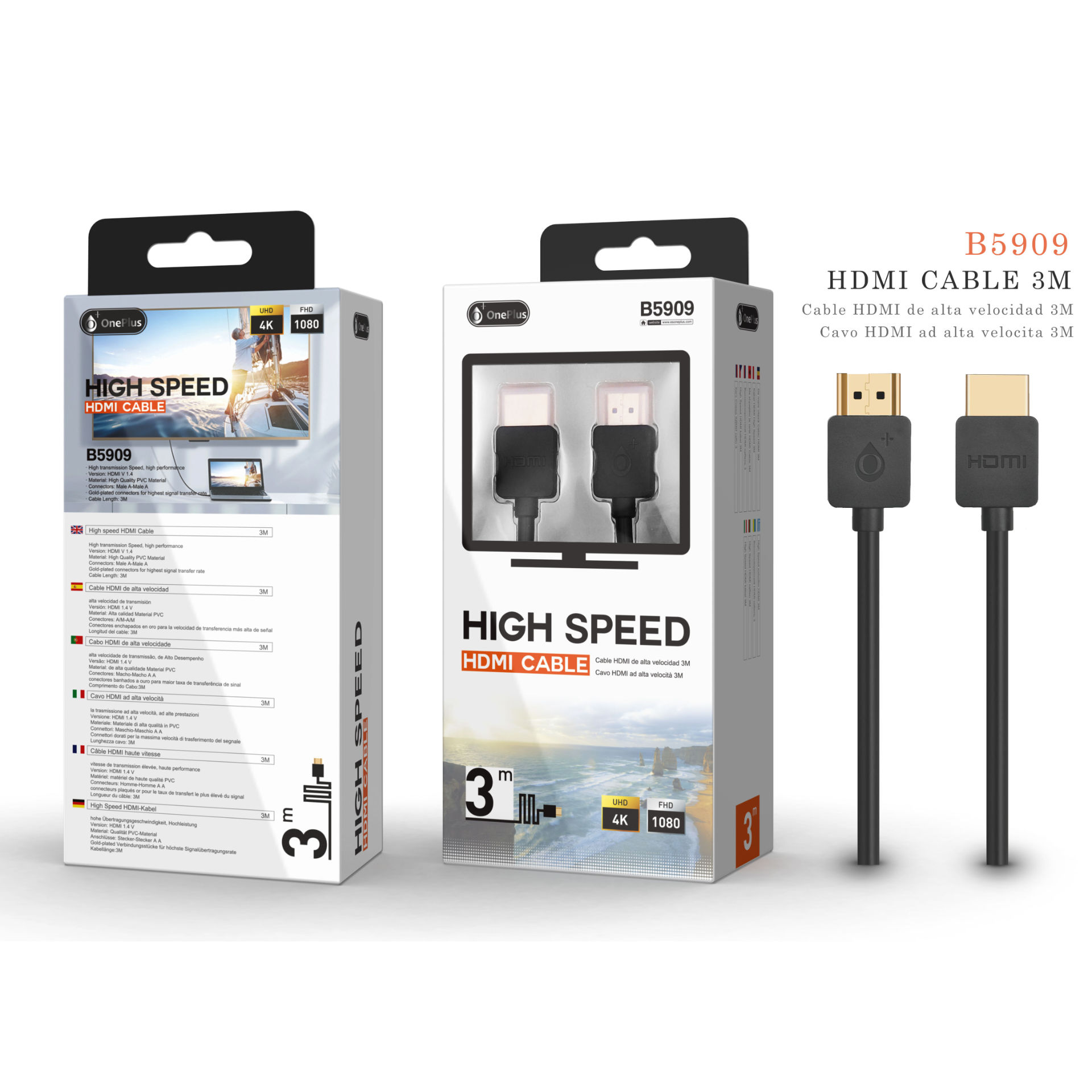 ONEPLUS CAVO HDMI AD ALTA VELOCITA' IN 4K E FULL HD 3MOne Plus